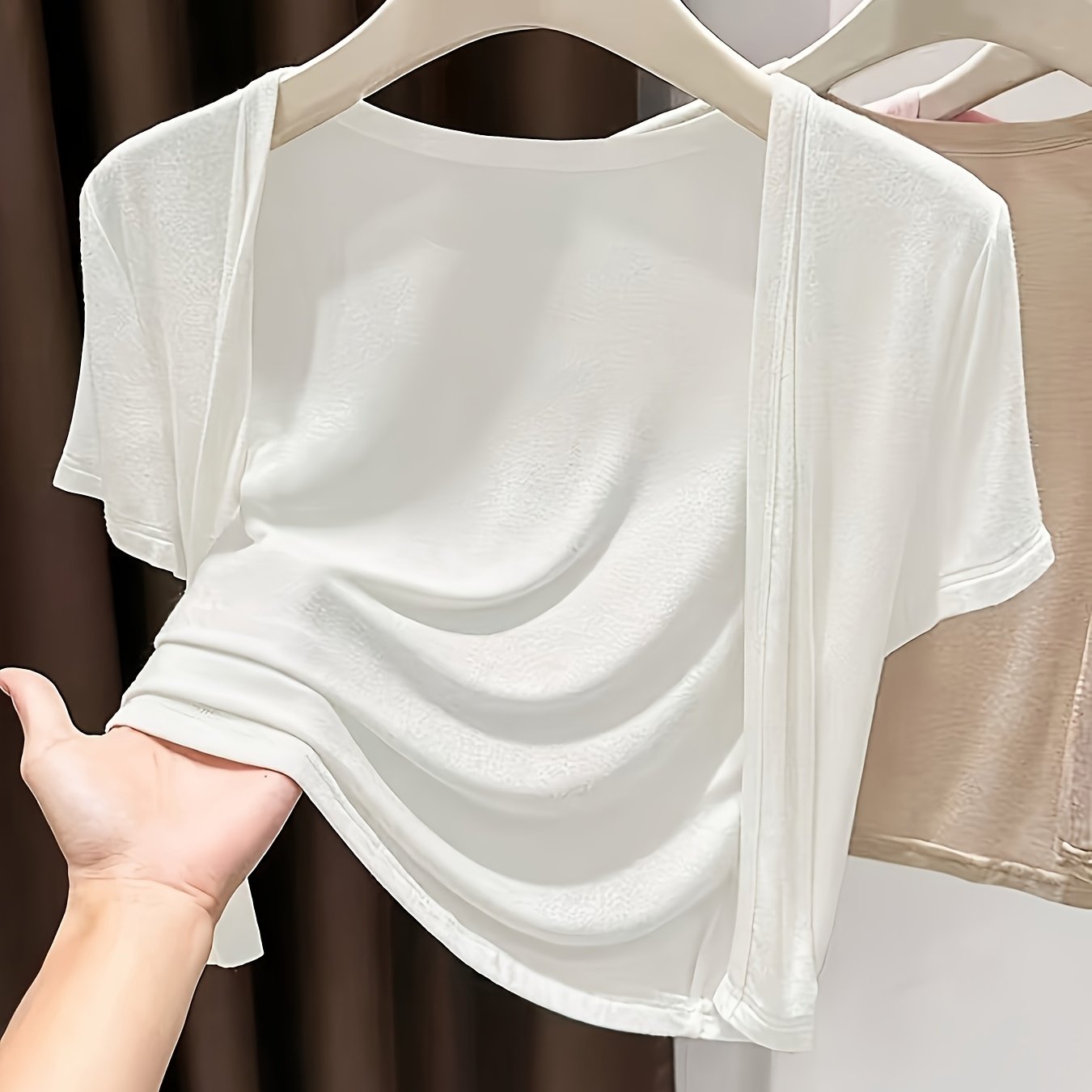 TEMU Elegant Party Women's Clothing, , Beautiful Women's Blouse, Solid Color Versatile Lightweight Jacket, Elegant And Chic Women's Jacket, Short