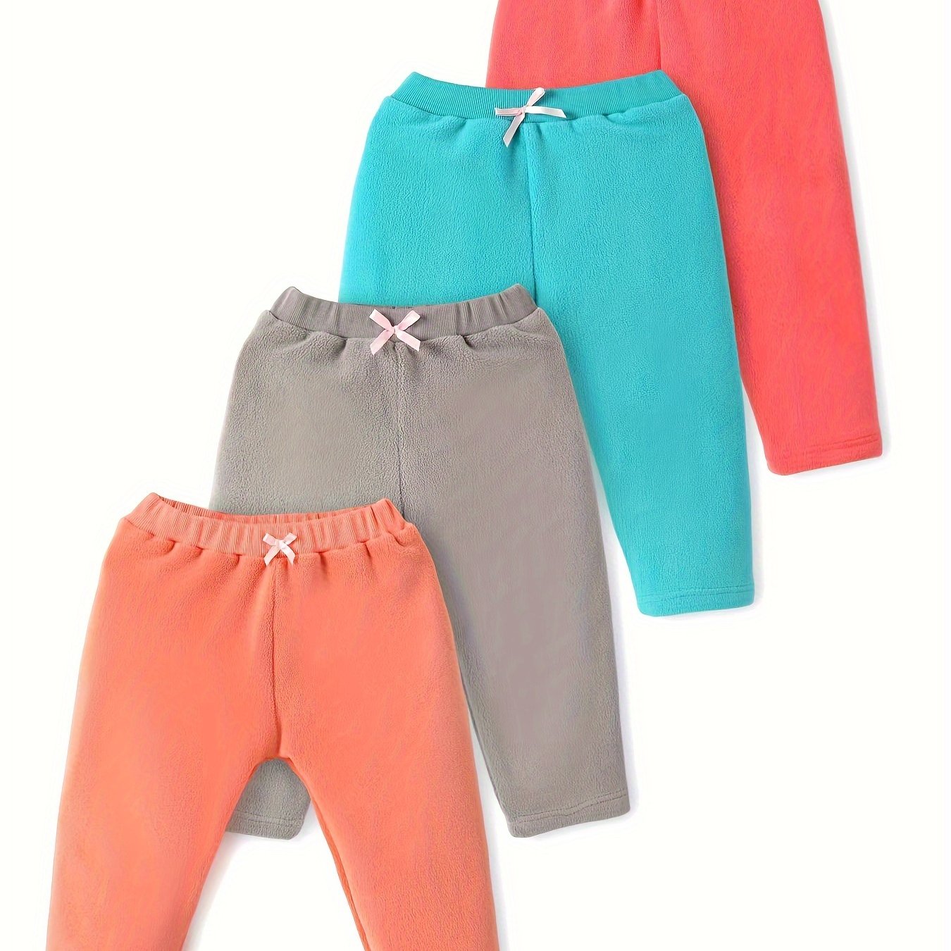 TEMU 4pcs Baby Jogging Pants Velvet Pants Baby Girl Pants Baby Girl Pants Velvet Leggings, High Elastic, Breathable Children Pants.christmas Clothes,