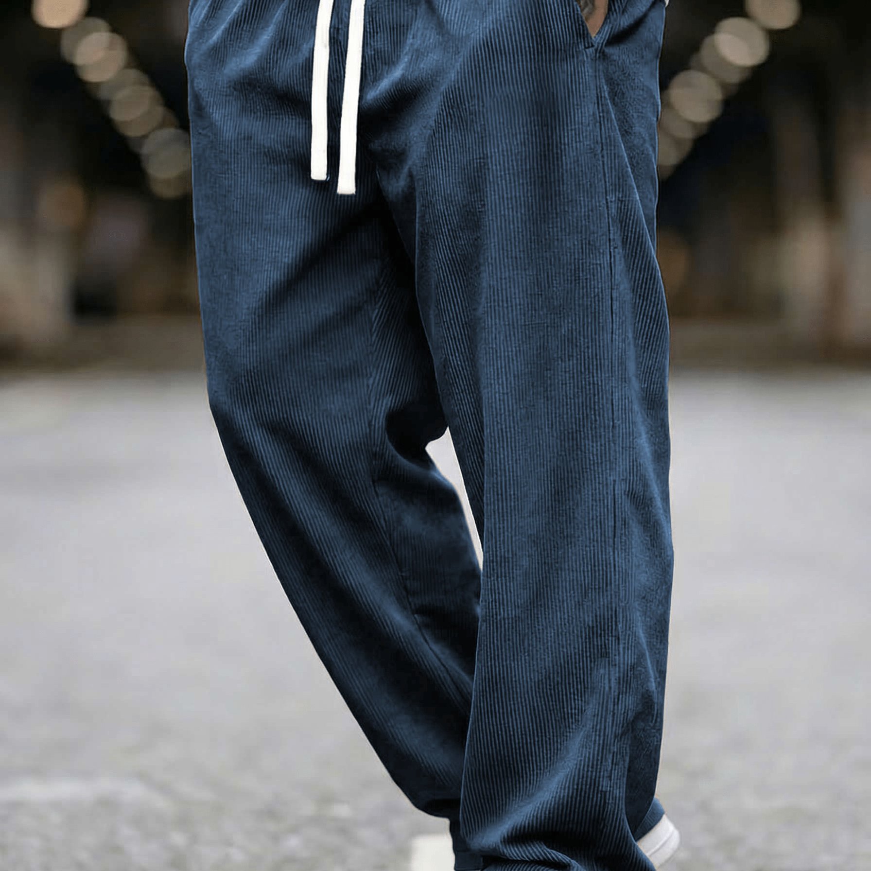 TEMU Trousers For Men High Quality | Men's Corduroy Casual Pants, Straight And Loose-fitting Long Trousers, Versatile And Comfortable, Suitable For