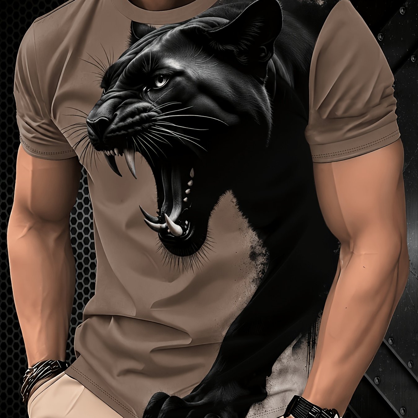 TEMU Men's Casual Sporty Printed Graphic T-shirt - Vibrant Street , Cool Gift, Artistic Crew Neck T-shirt With Comfortable Fabric, Artistic Fashion