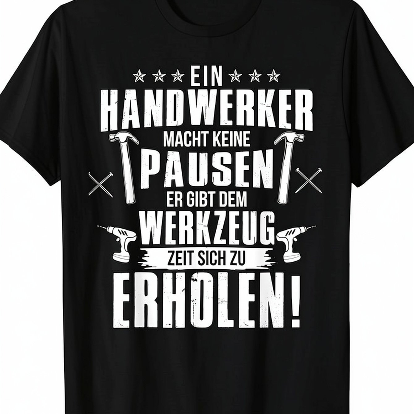 Men's Heavyweight 100% Work T-shirt With Graphics & Funny Handyman Sayings - Breathable Construction Tee For , Electricians, Carpenters - Machine Washable Casual Apparel, Com