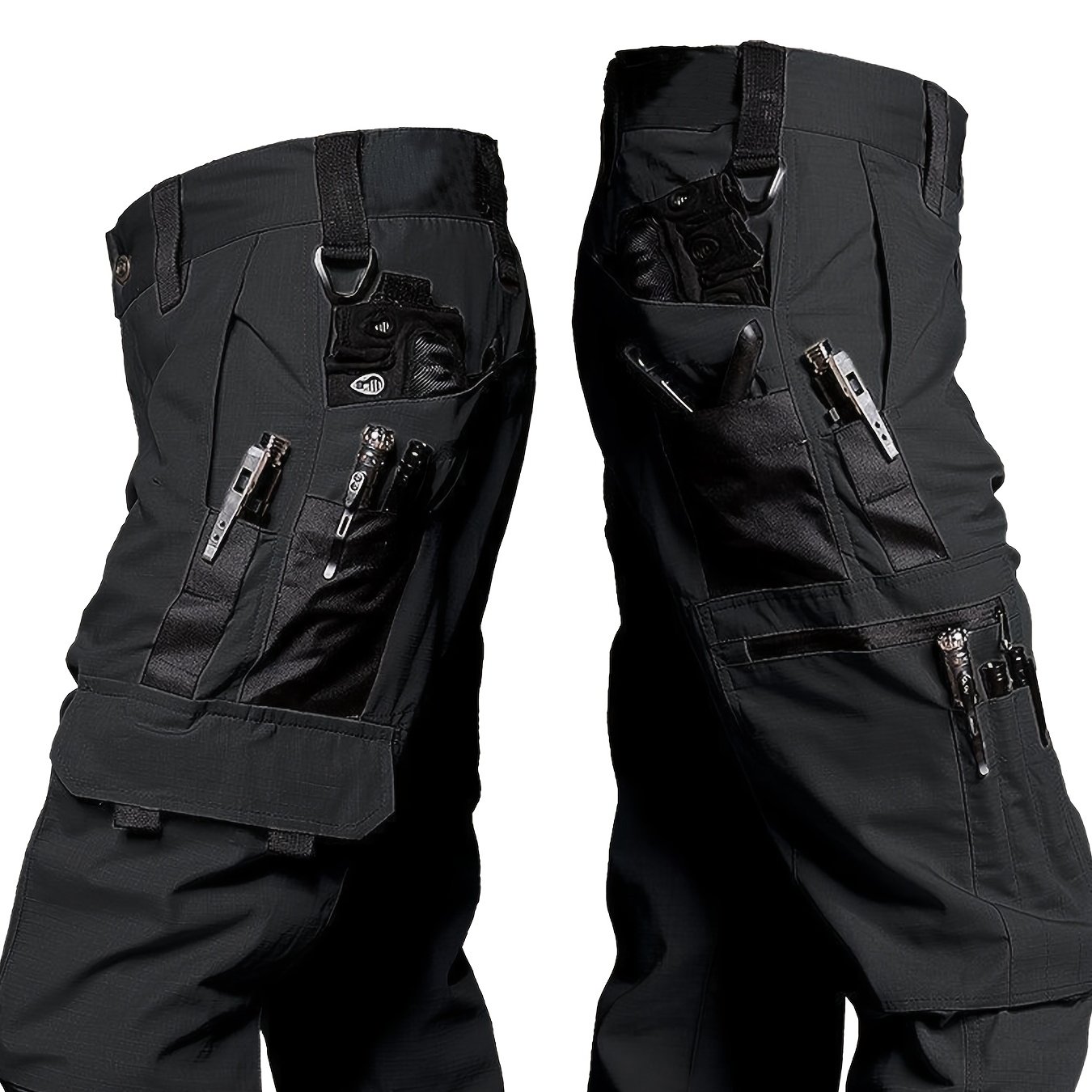 Image of 1pc Set, Men's Tactical Pants, Durable Multi-pocket Cargo Pants For Outdoor Construction Work, Hiking And Trekking, Casual Tactical Pants | Adjustable Waist Pants | Hiking Gear (no Belt Included)