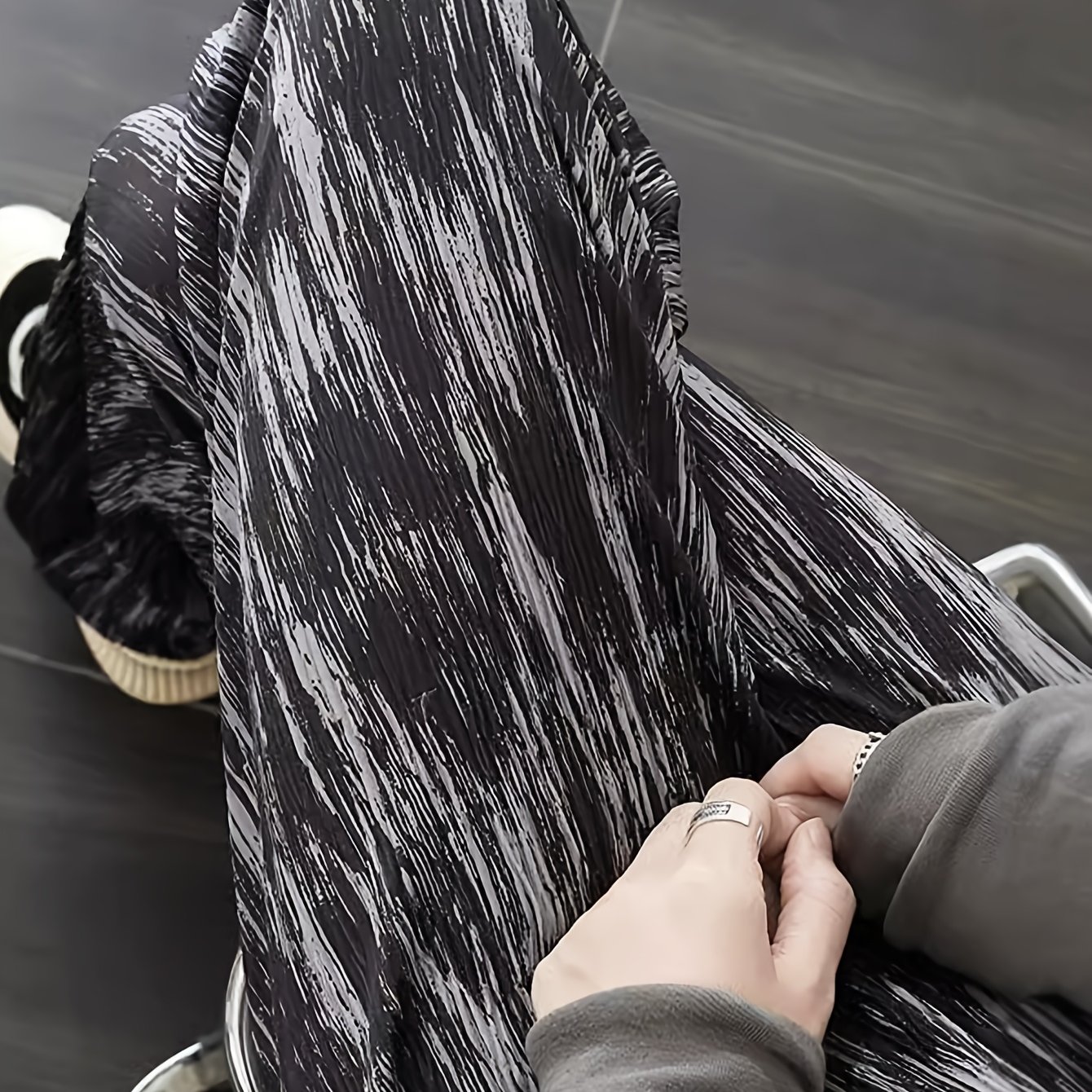 TEMU 女性用ハイウイドレッグパンツ - ストレッチ、エフェクト、カジュイルのプレートデザイン、軽量で快適な春/夏/秋用、ハイウエストレギンス