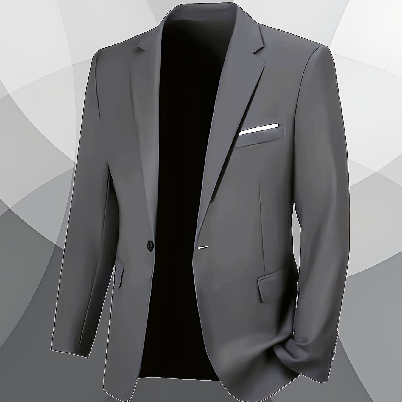 TEMU Lightweight Men'-button Blazer With A Suit Collar - Solid Color, , Suitable For Hand Wash Or Dry Cleaning, Perfect For Office And Casual Wear