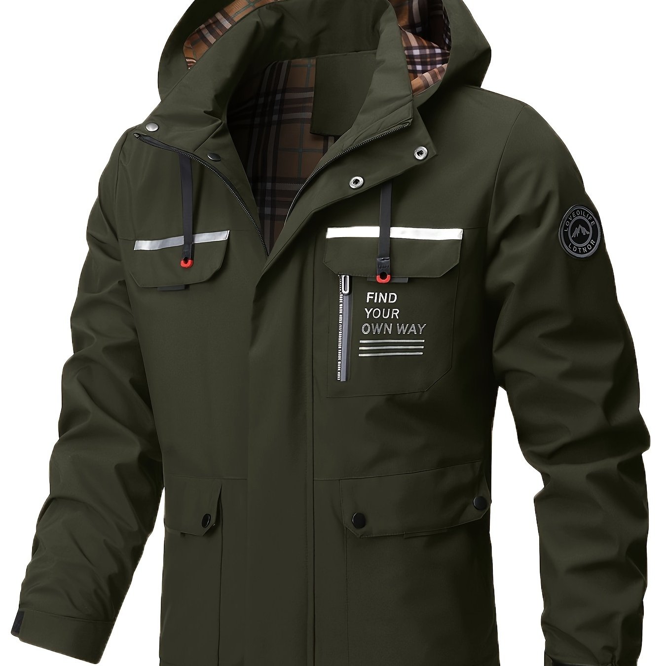 Chaqueta Cortavientos Impermeable Hombre Chaqueta Tipo Cargo - Temu Mexico