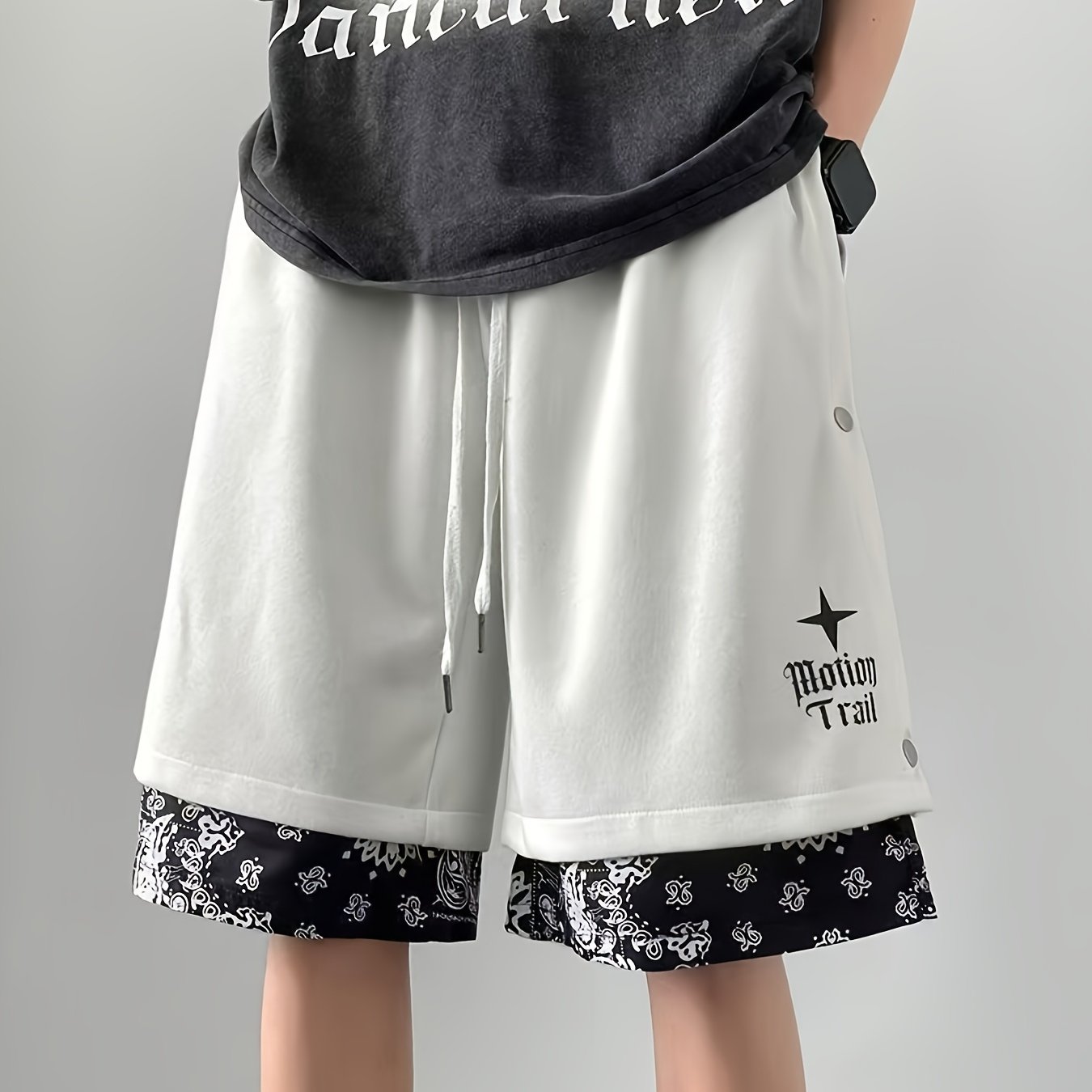 TEMU メンズカジュアルショートパンツ、ゆったりとしたとした弾力性、耐摩耗・しわに強く、ーバリエーションがが豊富で、個性的なトレンド感。若者向けのファッショナブルスタイル。アウトドアスポーツ、カジュアルライフ、旅行、デートにもです。