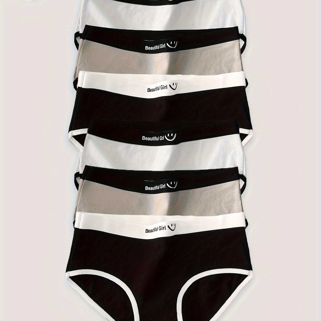 Image of 6pcs Women's Panties Cute Comfortable Breathable Triangle Pants Seamless Letter Triangle Briefs