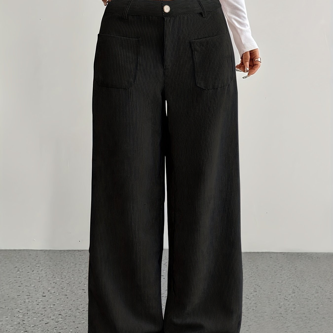 TEMU Women's High-waisted Wide-leg Pants For Autumn And Winter