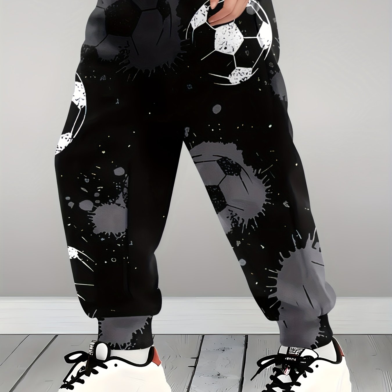 Fashionable 3d Printed Boys' Pants, Stylish And Sports Style Football Pattern, Boys' Outdoor Casual Clothing, Sanitary Pants Sports Pants, For Outdoor