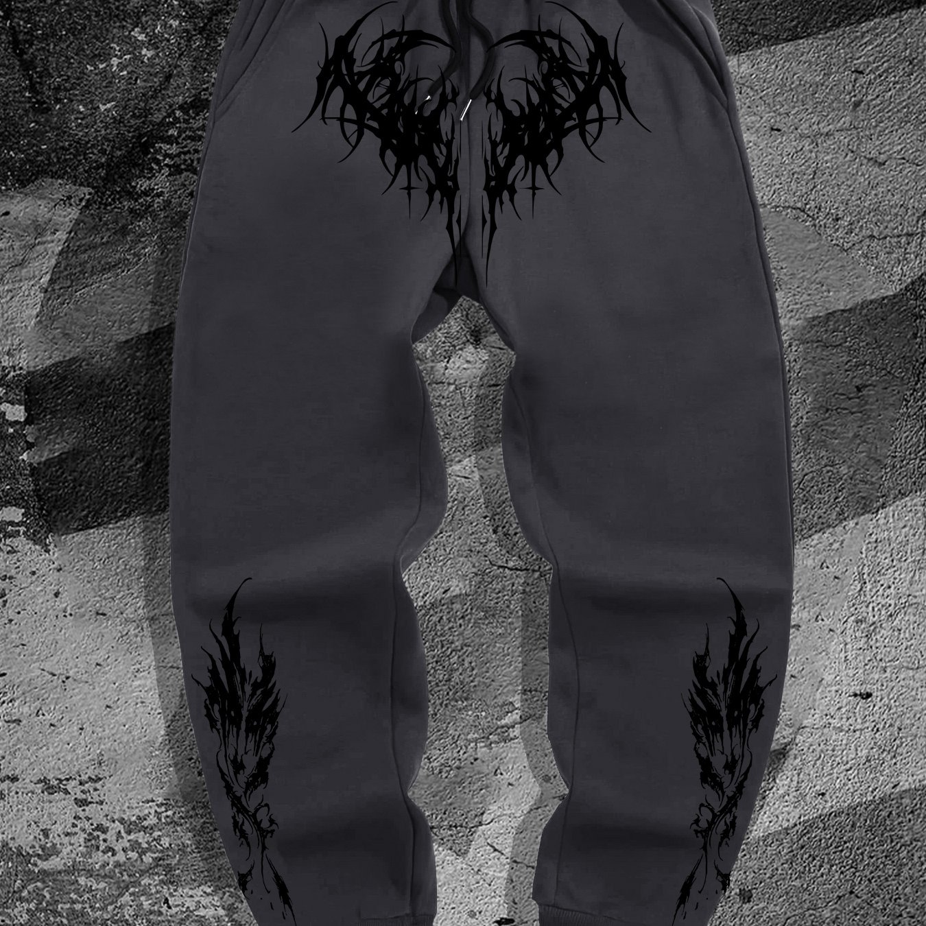 TEMU Gothic Dark Style Men's Outdoor Casual Athletic Running Trousers - For Athletic Casual Long Pants