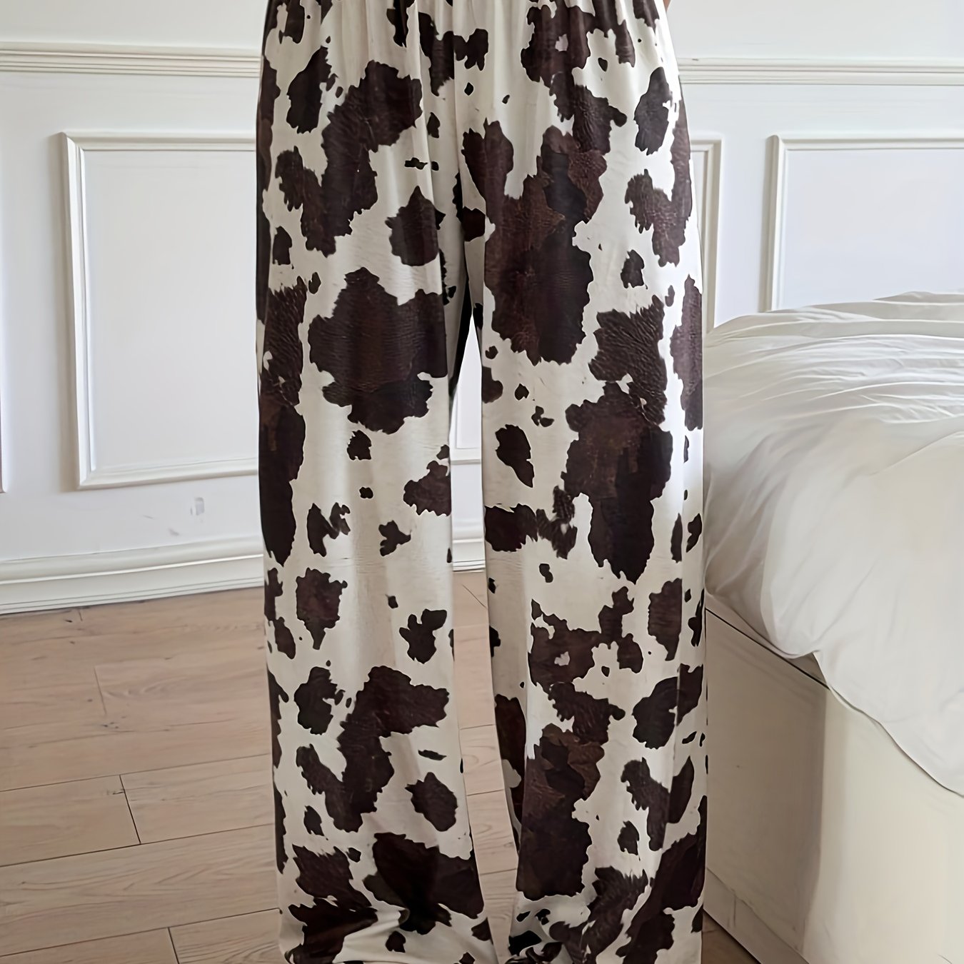 Image of Women's Fashion Casual Vacation Printed Wide-leg Pants