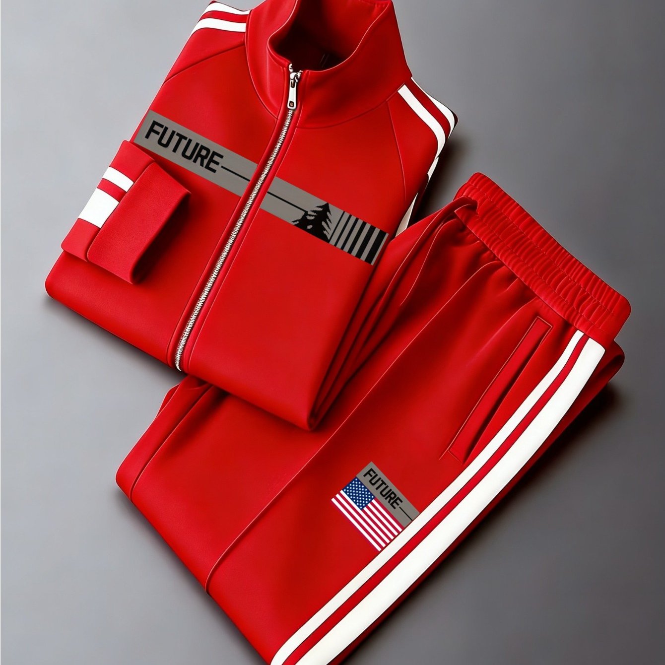 TEMU Ensemble de veste de sport décontractée pour homme, comprenant une veste de sport à col et un pantalon , convient à tous et disponible dans une