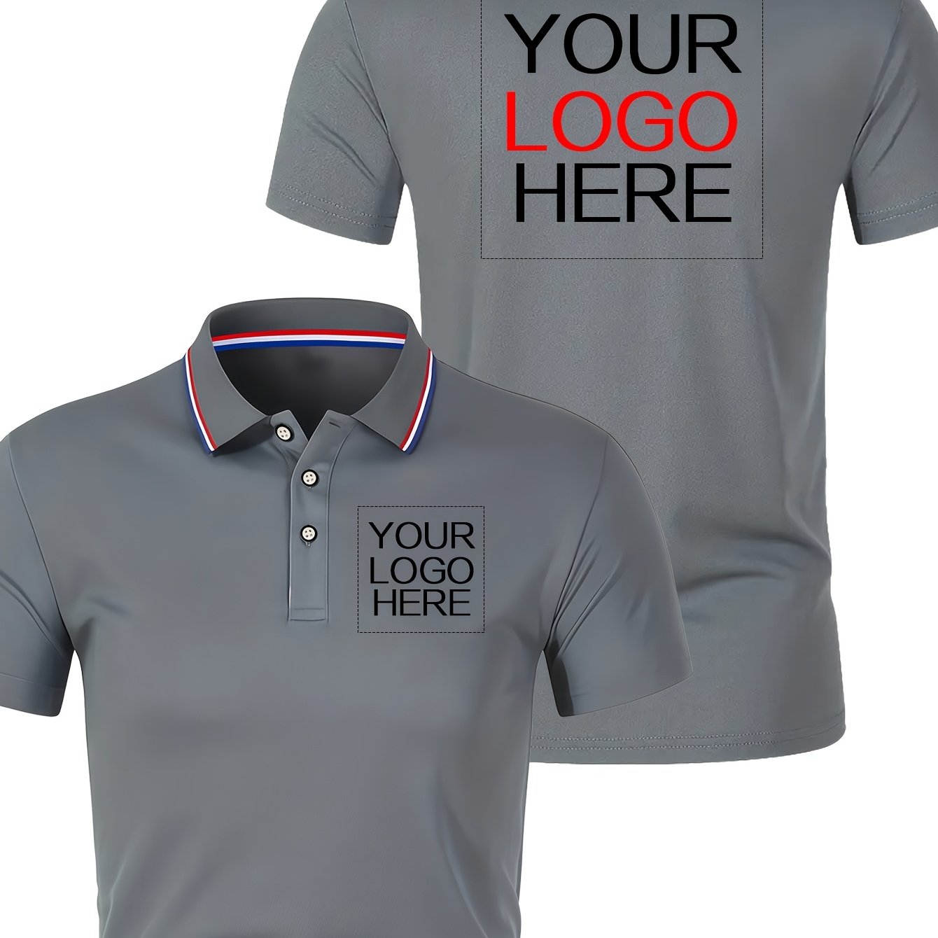 Classic Solid Color Men's Shirt, Breathable Turn- Collar High-quality Shirt, Casual Fashion Sports Short Sleeve Comfortable Custom