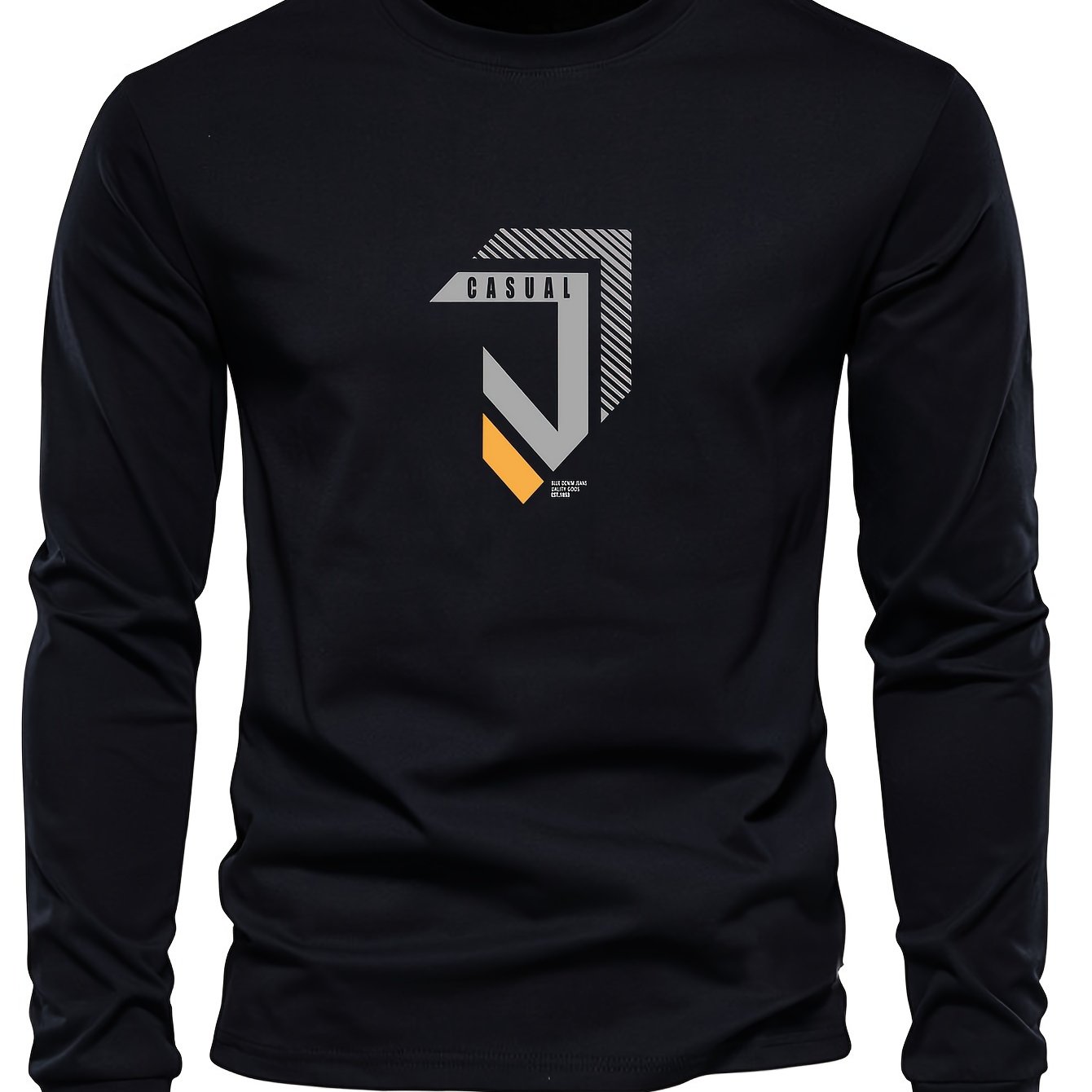 TEMU Men's Thermal Base Layer Long Sleeve T-shirt - Warm Winter Layering Shirt, Fit Round Neck Casual Top Suitable For Outdoor Activities & Weather -