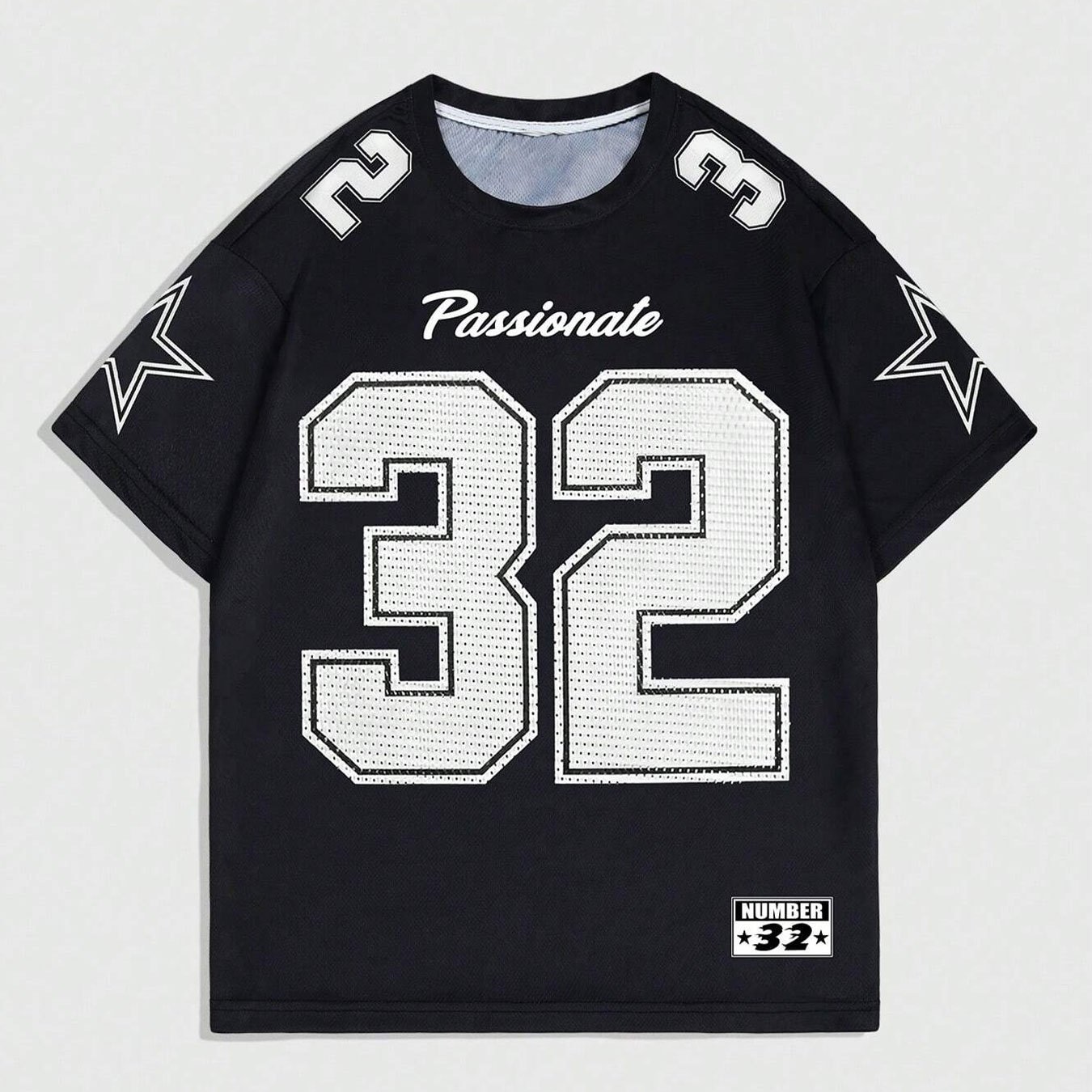 TEMU Summer Men's Sporty And Casual Short-sleeved T-shirt- Number 32 And Letter Print Design, Casual And , Suitable For Daily Casual Or Sports Wear