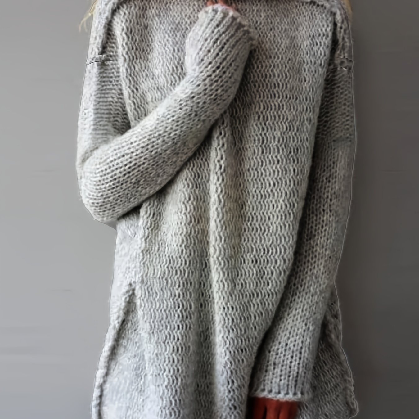 TEMU Plus Size - Easy Casual Outing Elegant Mature Fashion Women's Clothing Autumn Winter Pullover Shirt Long Sleeve High Neck Solid Color Plus Size