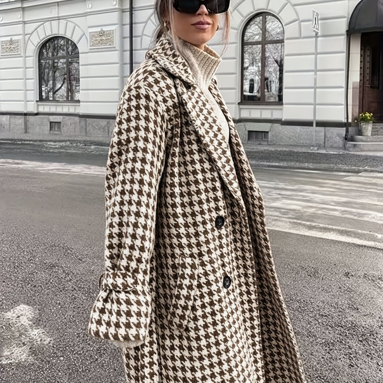 TEMU Completo da donna stile e americano /inverno, abbigliamento casual vintage , silhouette versatile, design che stringe in vita, capo di qualit�,