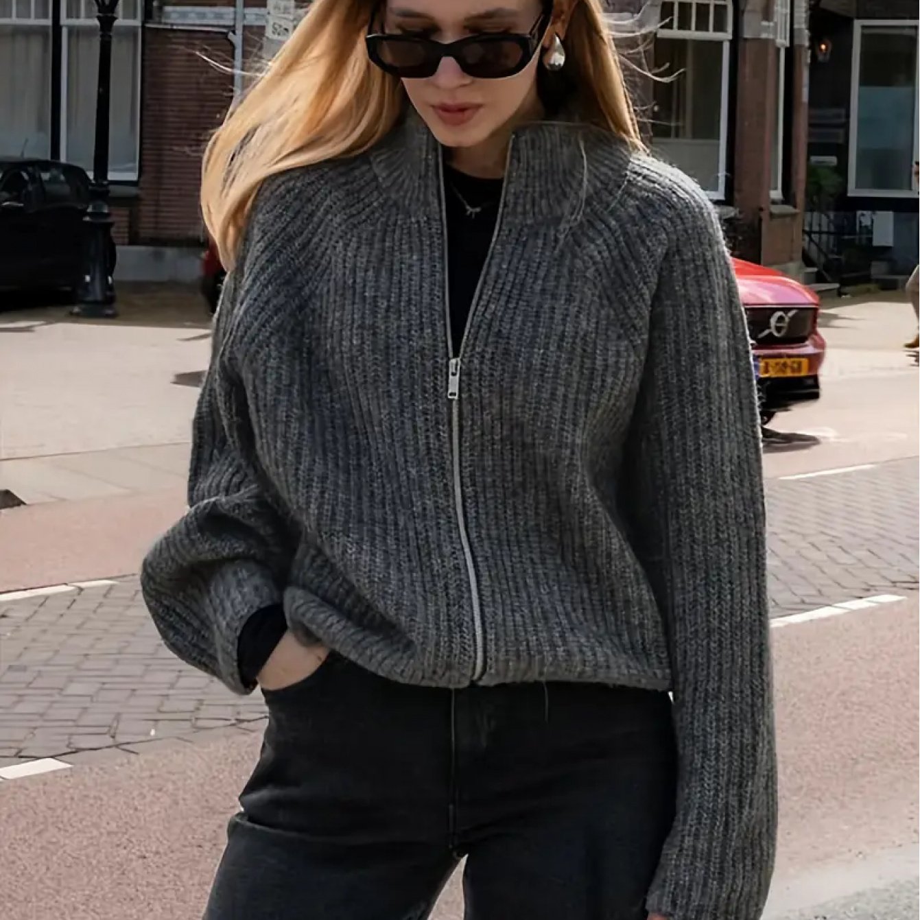 Elegant, High-quality, Comfortable, Soft Zippered Half-turtleneck Autumn-winter Cardigan