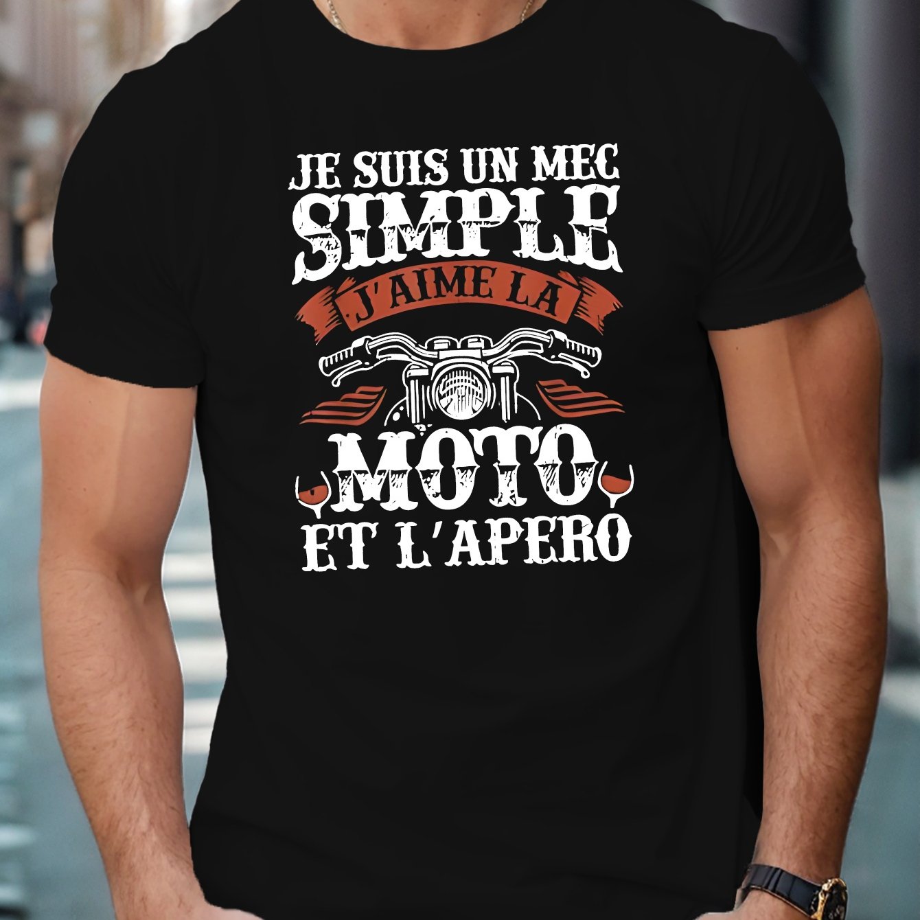 TEMU Chemise Humoristique pour Hommes - ", Moto" avec Design de Moto, 100% Polyester Léger, Coupe Régulière Décontractée pour Passionnés de Motos,