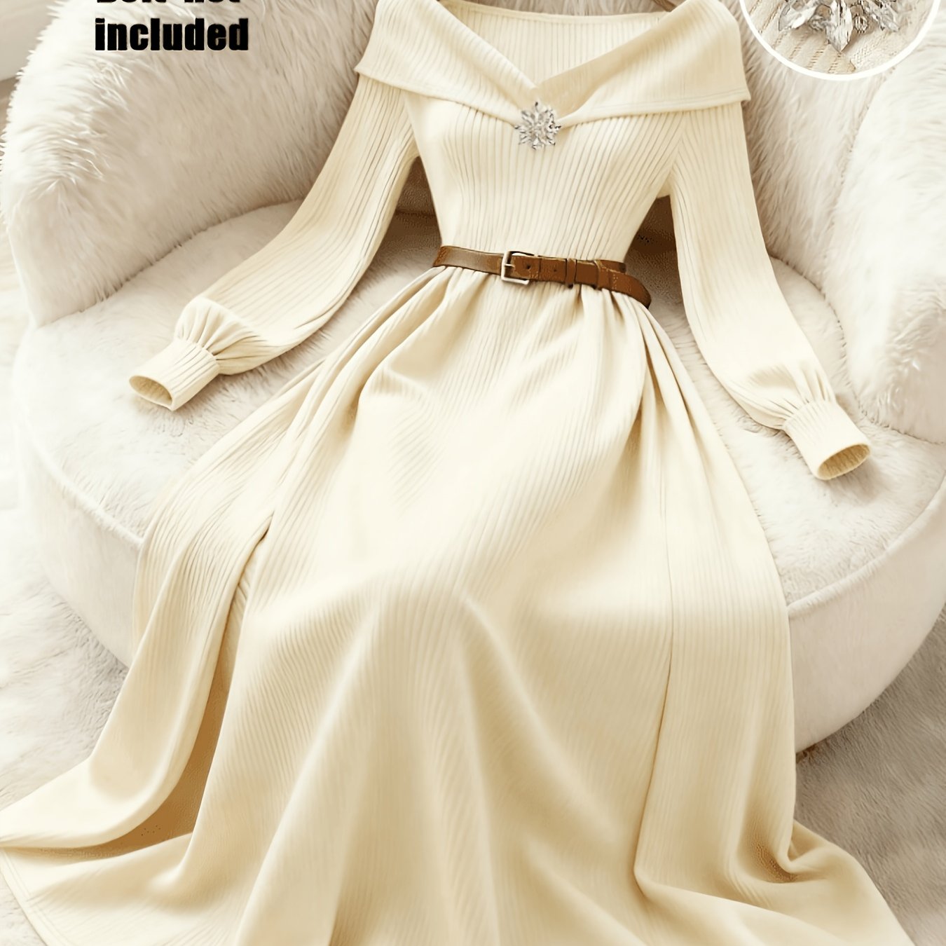 TEMU Damen Brautjungfernkleid im französischen Stil mit V-Ausschnitt, taillierendem, ausgestelltem Saum, elegant, geeignet für Abendessen ähnliche