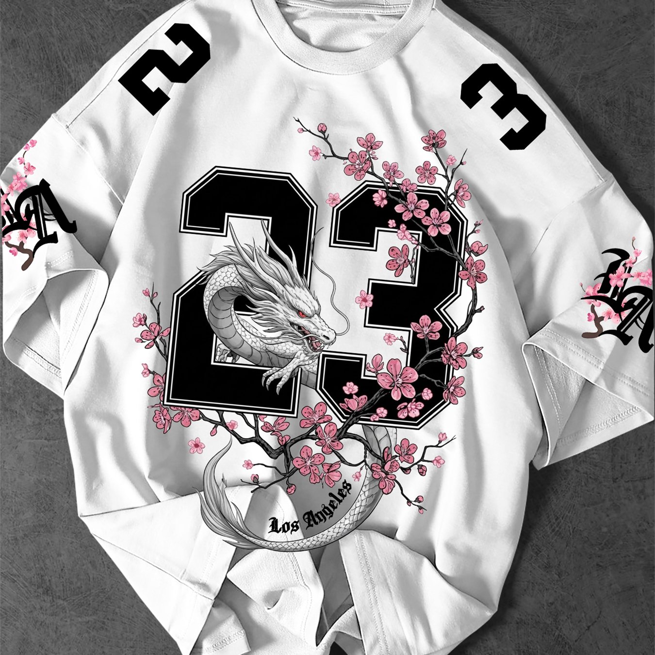 TEMU T-shirt japonais avec imprimé de roses, parfait pour un look décontracté