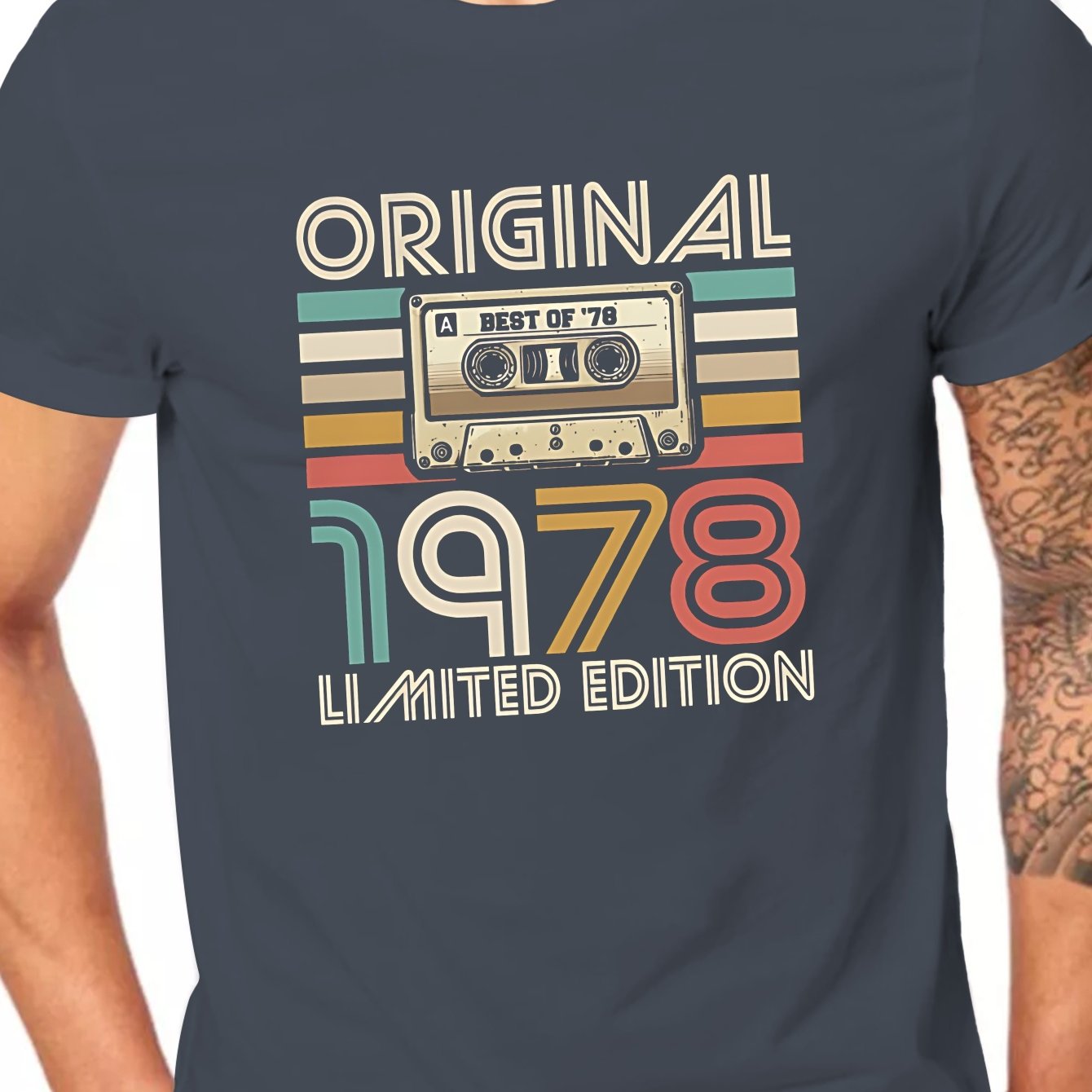TEMU Original 1978 Edition Men's Short Sleeve T-shirt Summer T-shirt Top