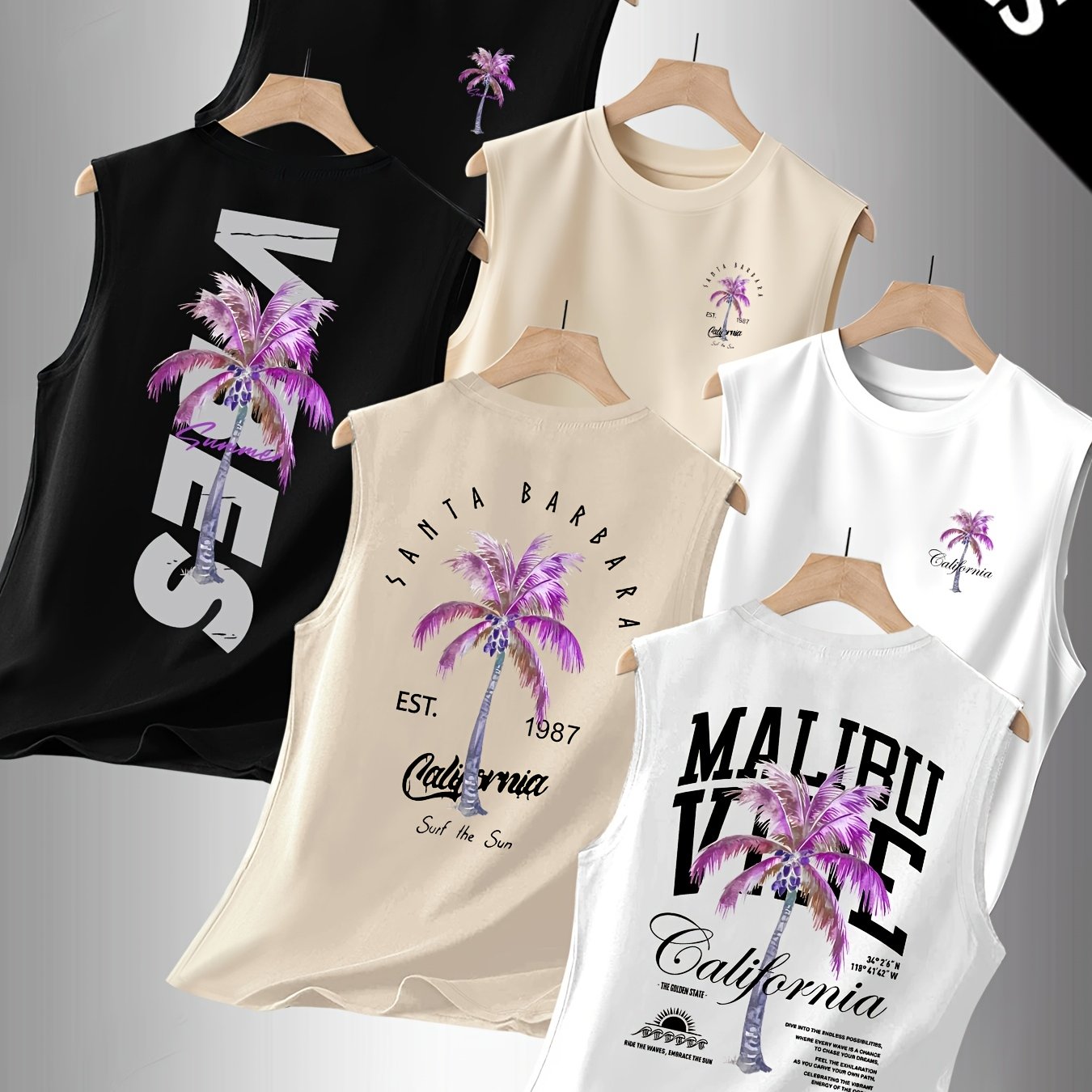 TEMU 3pcs Men's Casual Sleeveless Sports Tank Tops For Summer Outdoor Sports And Beach Vacations