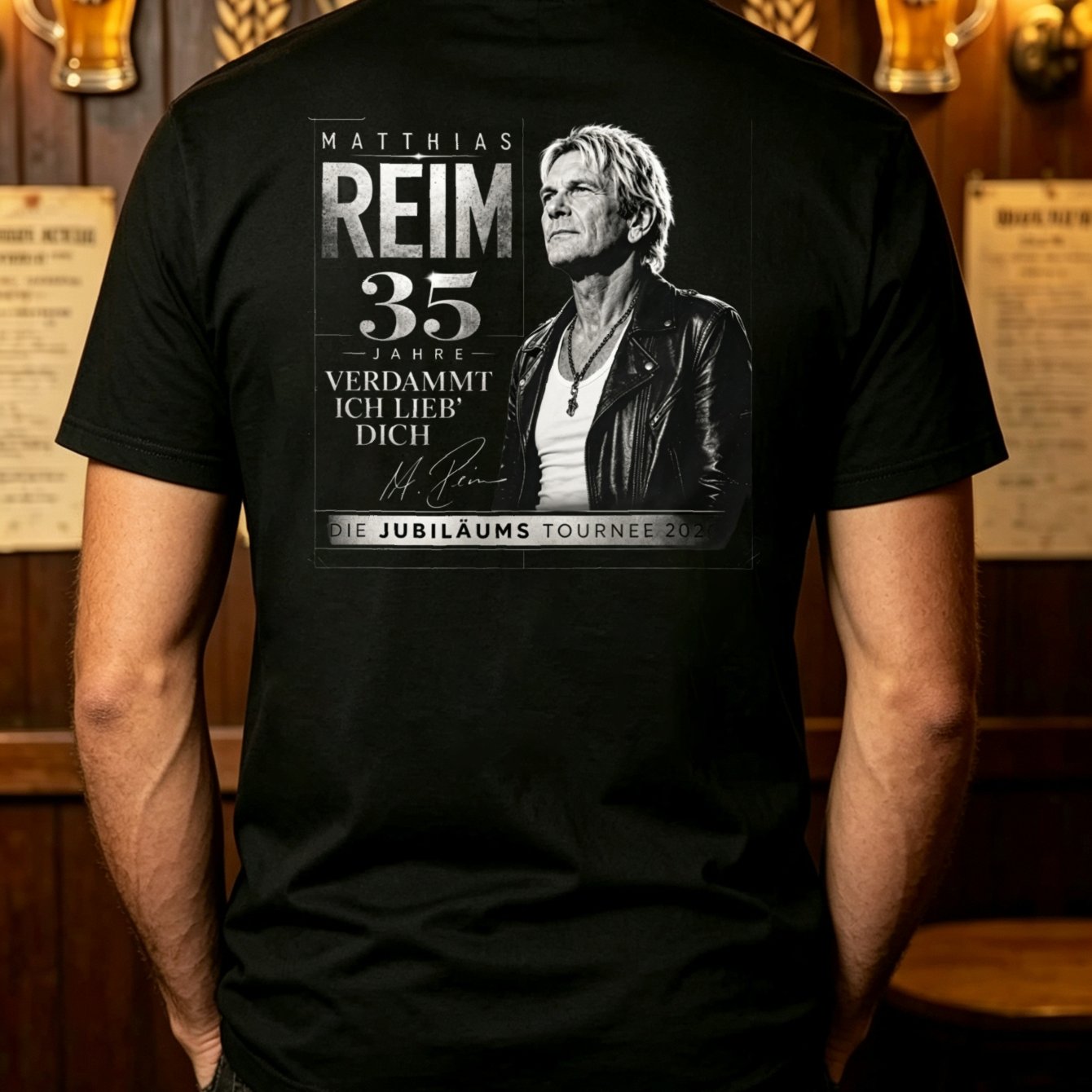 Image of Reim 35 Jahre Verdammt Ich Lieb Dich With Monochrome Portrait And Anniversary Tour 2026 Unisex T-shirt
