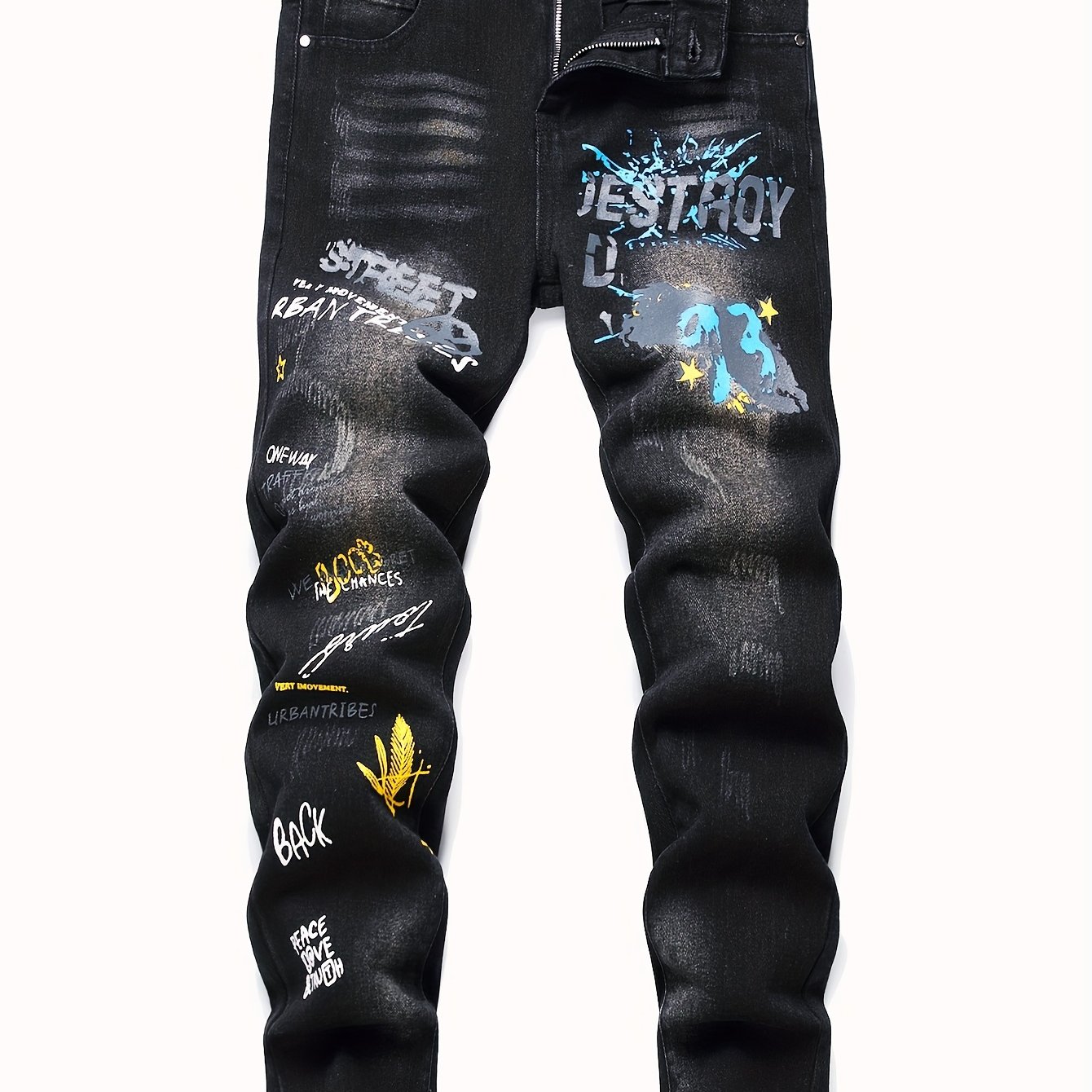 Boys' Youth Casual Trendy Print Jeans