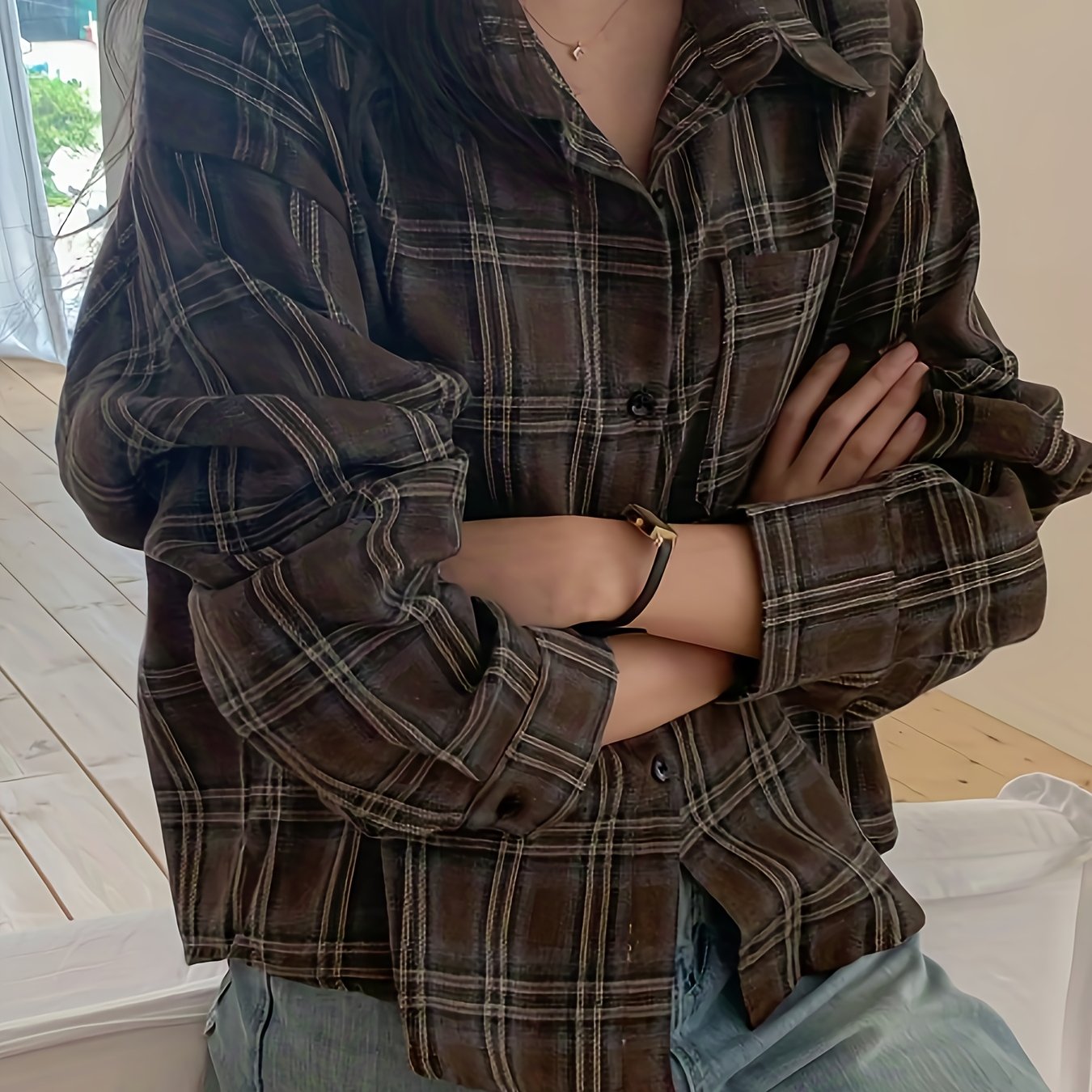 Image of Shirt Spring Autumn Winter Women's Loose Long Sleeve Short Casual Design Korean Vintage Lapel Shirt