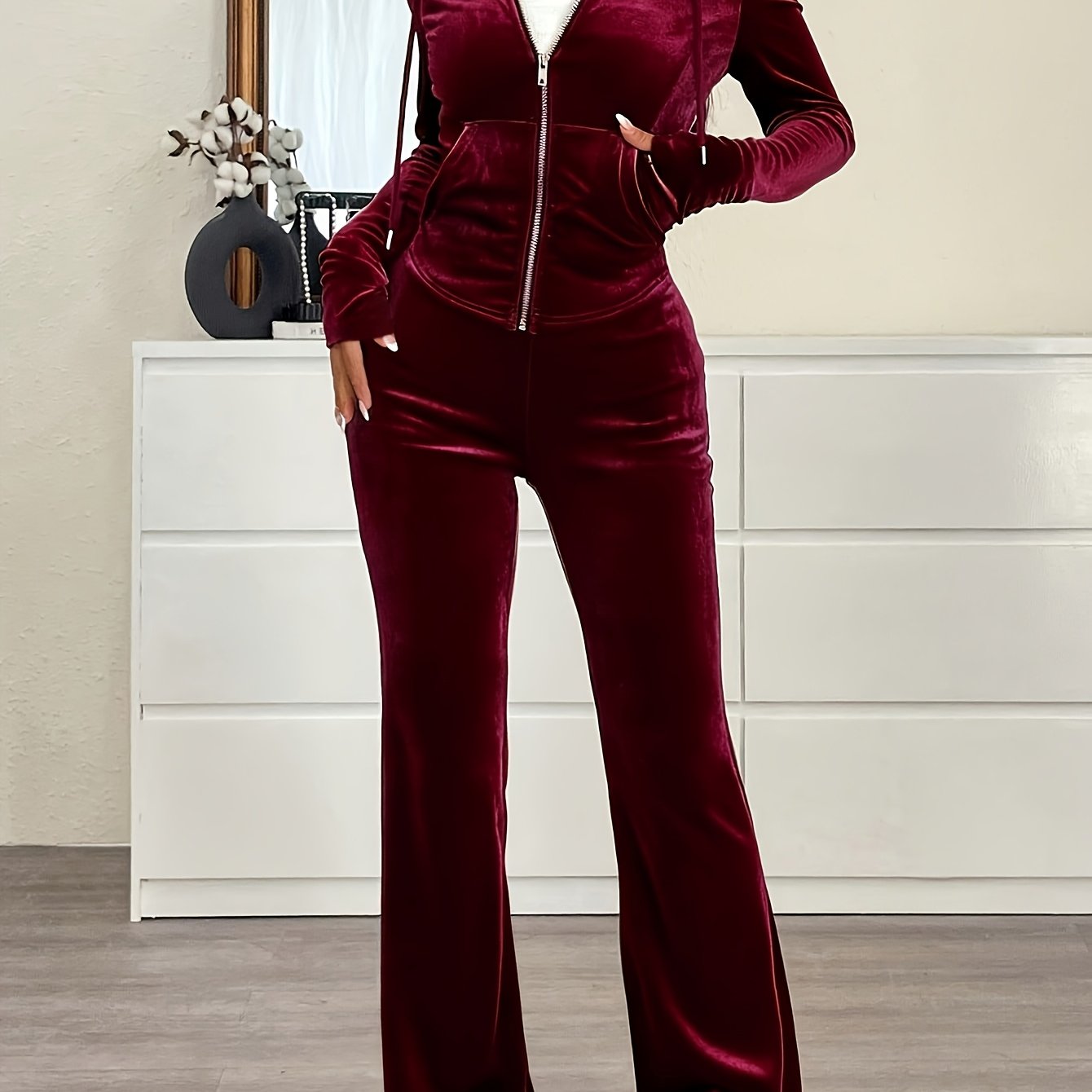 TEMU Completo casual da donna primaverile e autunnale con felpa a capuccio e pantaloni lunghi