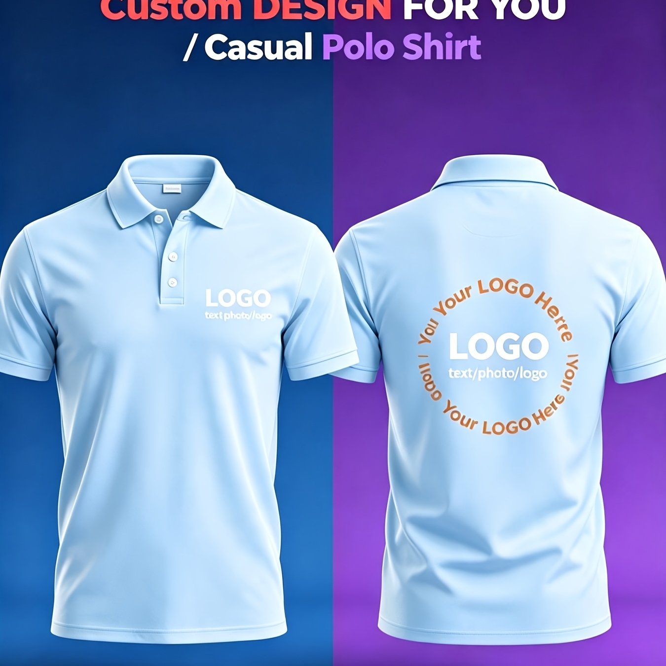 TEMU Casual Business Dual-use Custom Pattern Slogan Text Logo Shirt