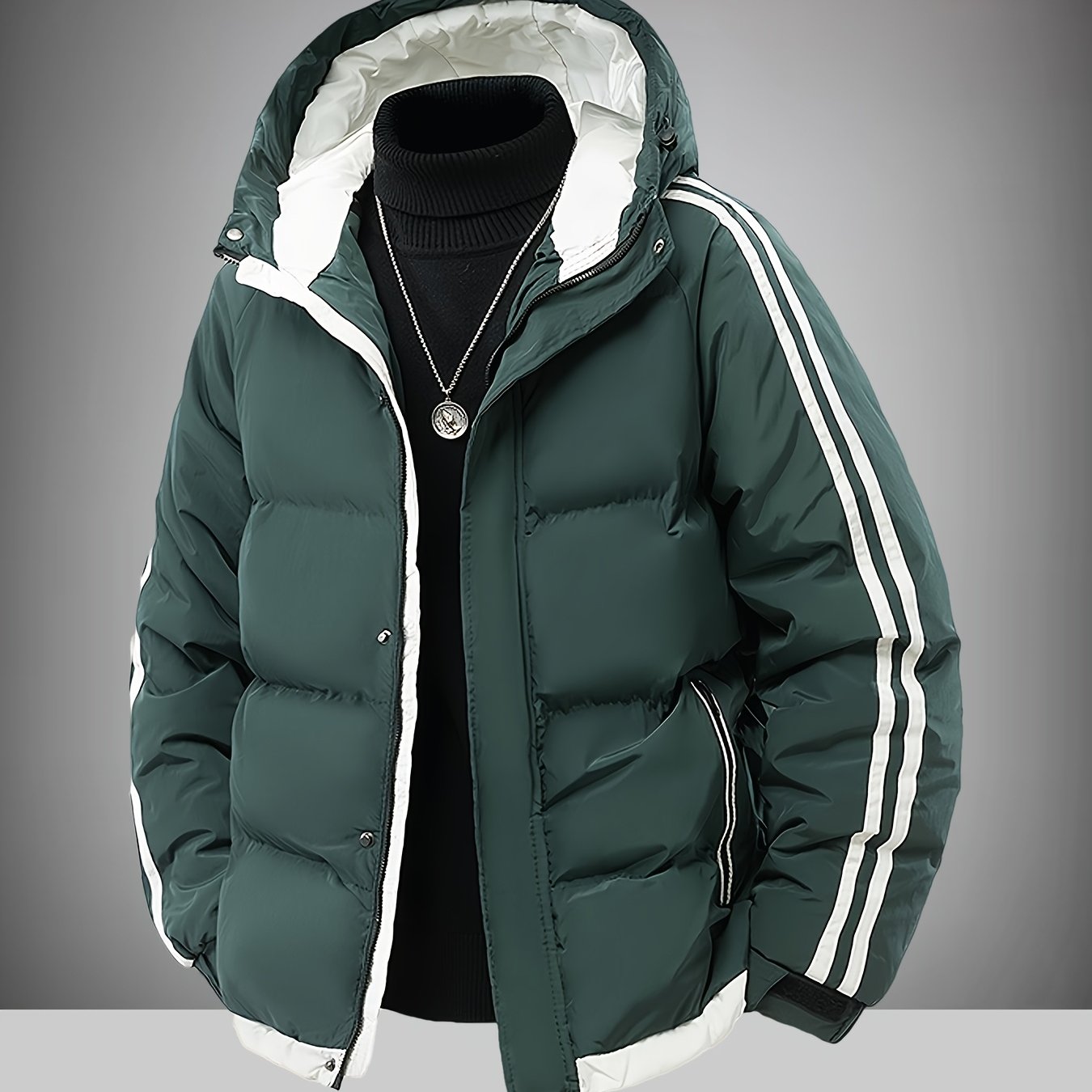 TEMU Autumn Winter Hooded Thickened Outerwear For Men, Men's Work Practical Jacket, Men's Coat, Men's Fashion, Men's Uniform, Workwear, And Gear