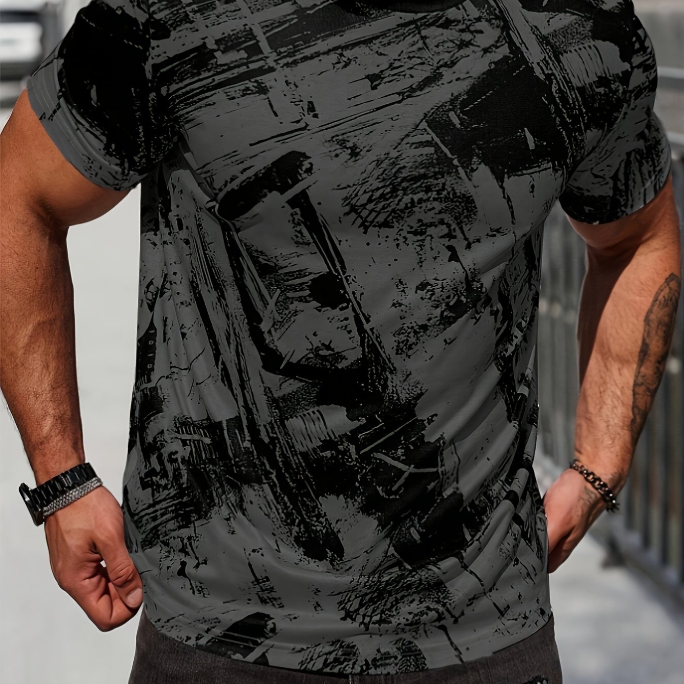 E-shop Herren Design Sense Alltags-Freizeit-bequemes Kurzarm-T-Shirt für Outdoor-Sport, ÜBERGRÖSSE