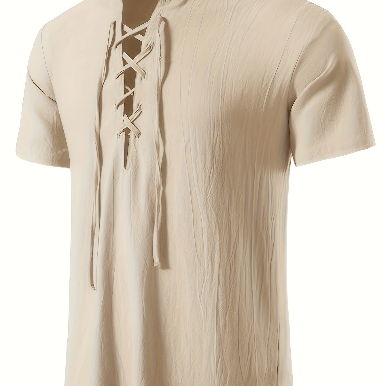 TEMU Camisa de manga corta para hombre, ideal para regalo. Diseño , , cómoda y transpirable, con cuello , media abertura y de tirantes . para uso