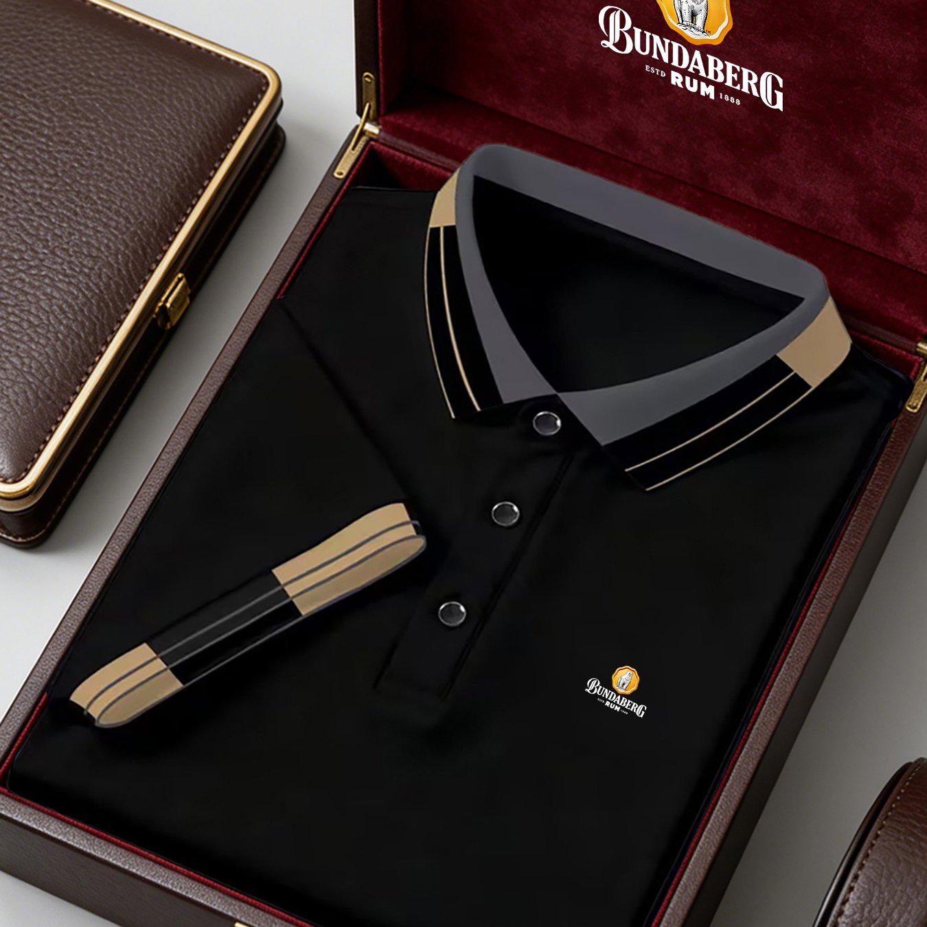 TEMU Men's New Golf Shirt, Bundaberg Print, Business And Sporty Casual Short-sleeve Top, Tennis And Golf, Ideal Gift, Casual Wear |