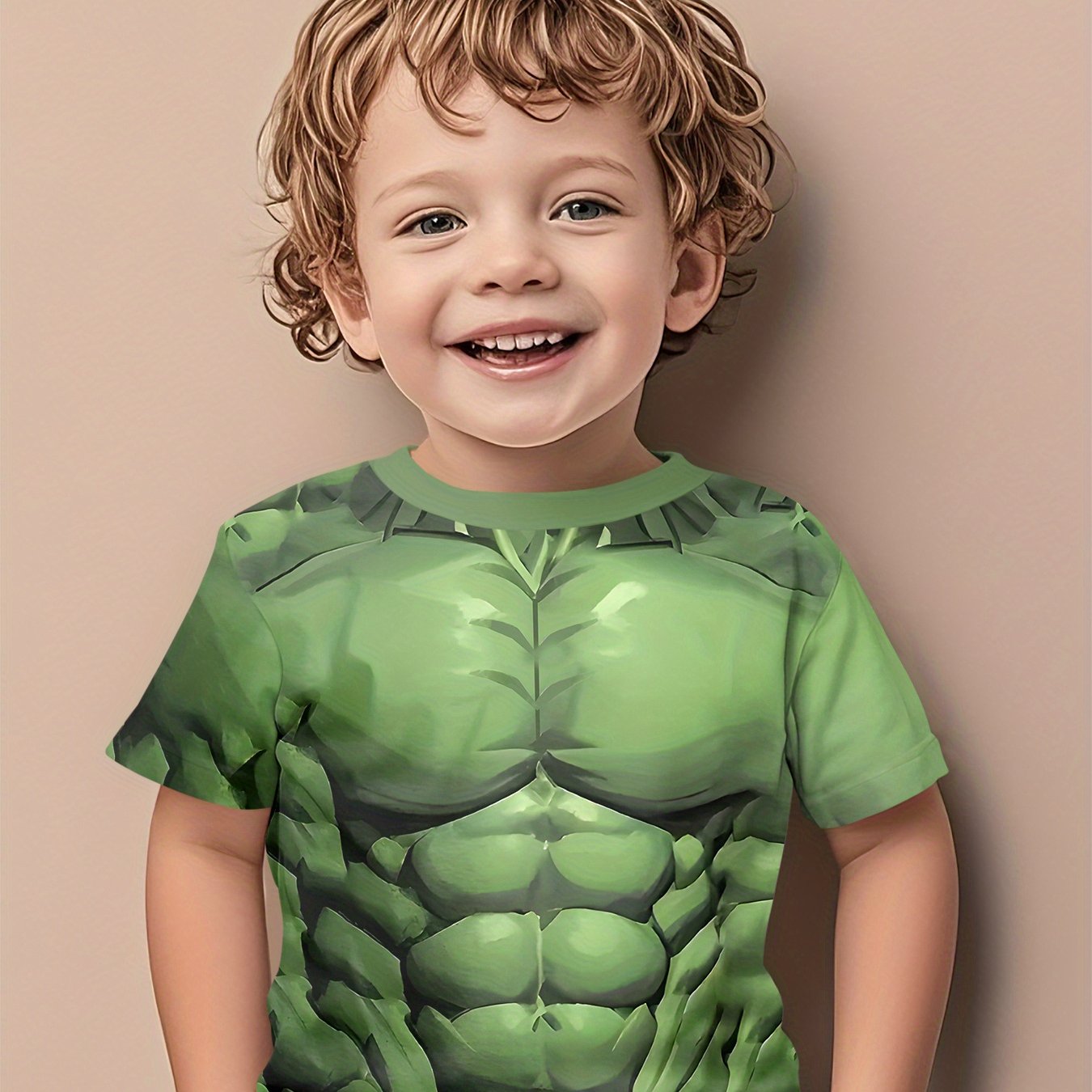 Baby Boy Summer T-shirt With Strong Abdominal Muscles And 3d Printed Pattern, Featuring A Cute Design