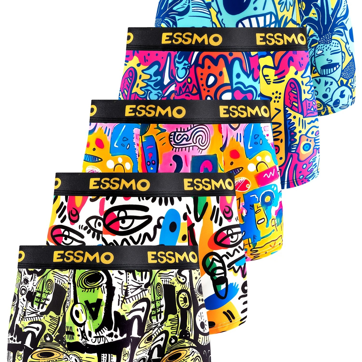 TEMU 5pcs Of Men's Short Boxer Briefs