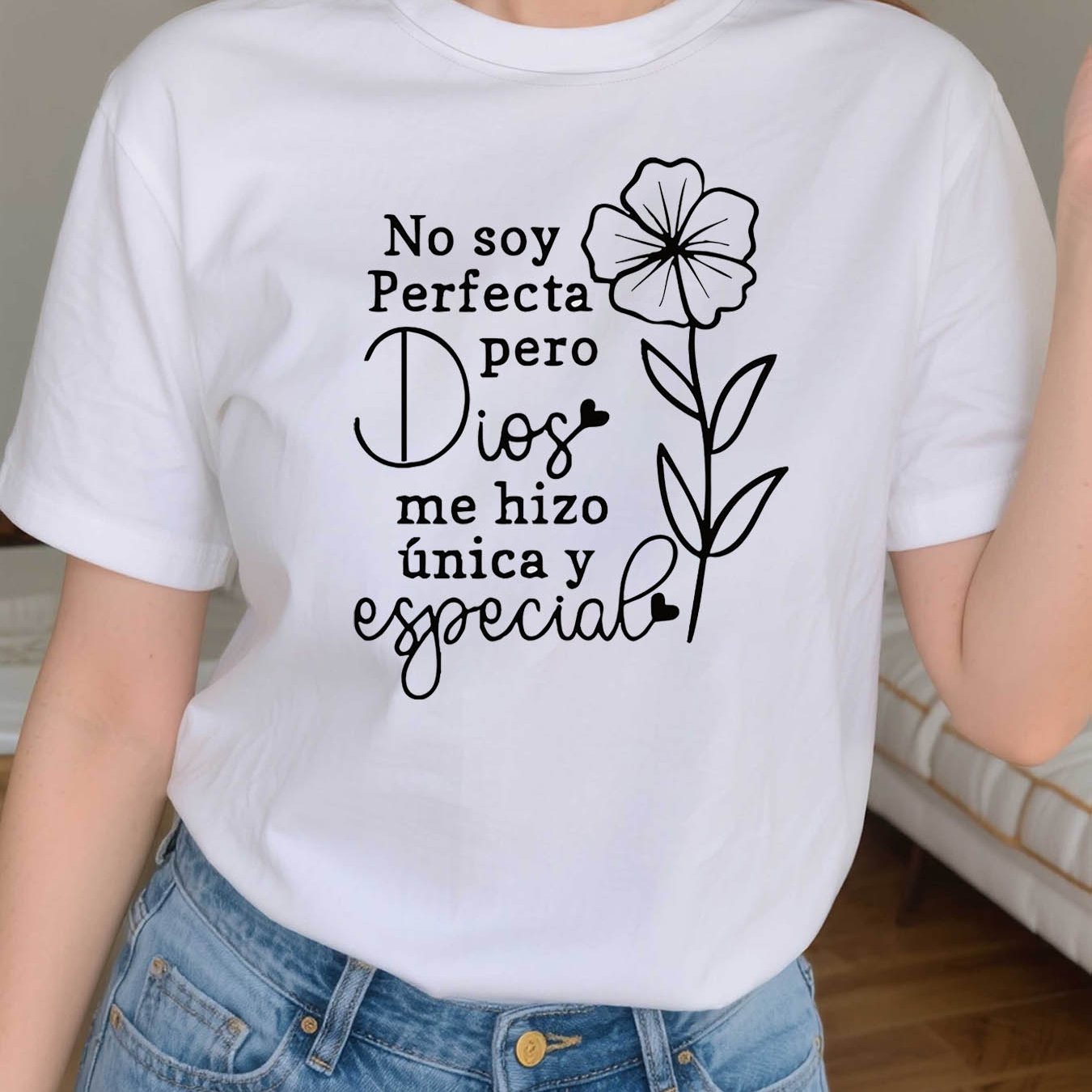 TEMU Camiseta de mujer con estampado " pero me única y especial", manga corta, cuello , top casual para verano y , ropa de mujer