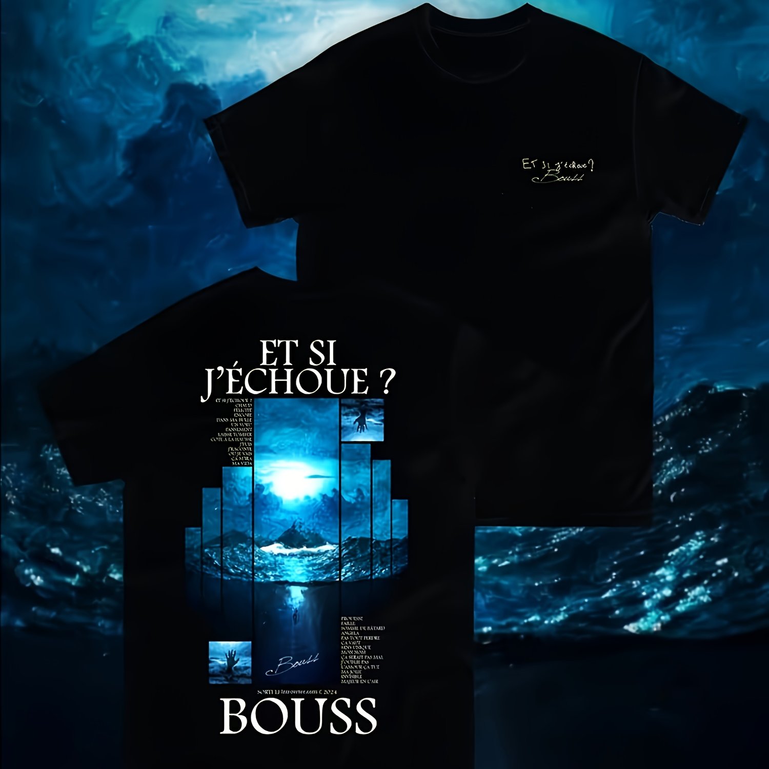 TEMU T-shirt Affiche de Film Bouss pour Homme et Femme - Français et Imprimé Pochette d'Album, Col Rond Manches Courtes, Convient à Toutes , T-shirt