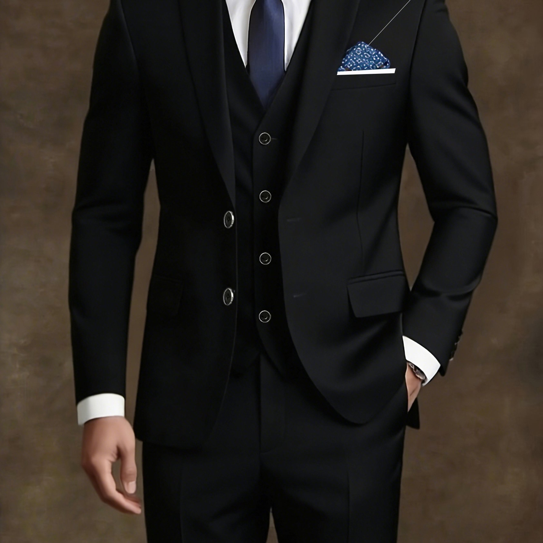 TEMU Elegant Men's 3pcs Suit - Slim Fit Suit Set For Weddings And Formal Occasions, Jacket And Trousers, Suitable For Office Meetings And , Formal
