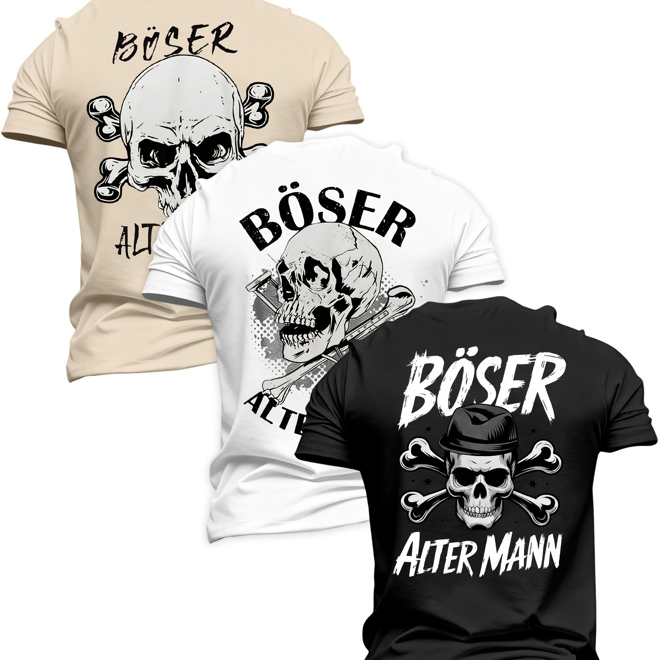 TEMU Men' Short Sleeve T-shirt, Suitable For Summer , Casual All-match Short Sleeve 3pcs Set
