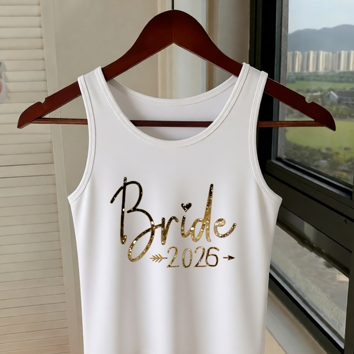 TEMU Women's Y2k "the " Print Sleeveless Crew Neck Tank Top - Soft Stretchy T-shirt Suitable For Brides, Wedding Outfits, Casual Summer Wear, Machine