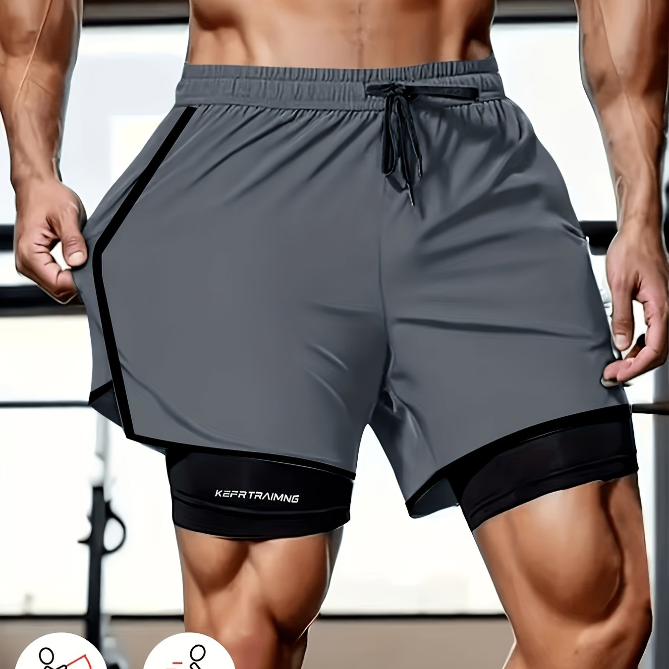 TEMU Short intérieur/extérieur à séchage rapide, short de sport de style américain, pantalon d'été pour homme mi-long pour le , air et l'entraînement