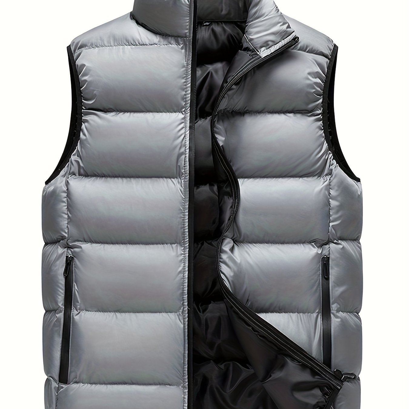 TEMU New Winter Men's Vests That Are Stylish, Trendy, Versatile, And Warm, Featuring A Collar And Designed For Outdoor Wear