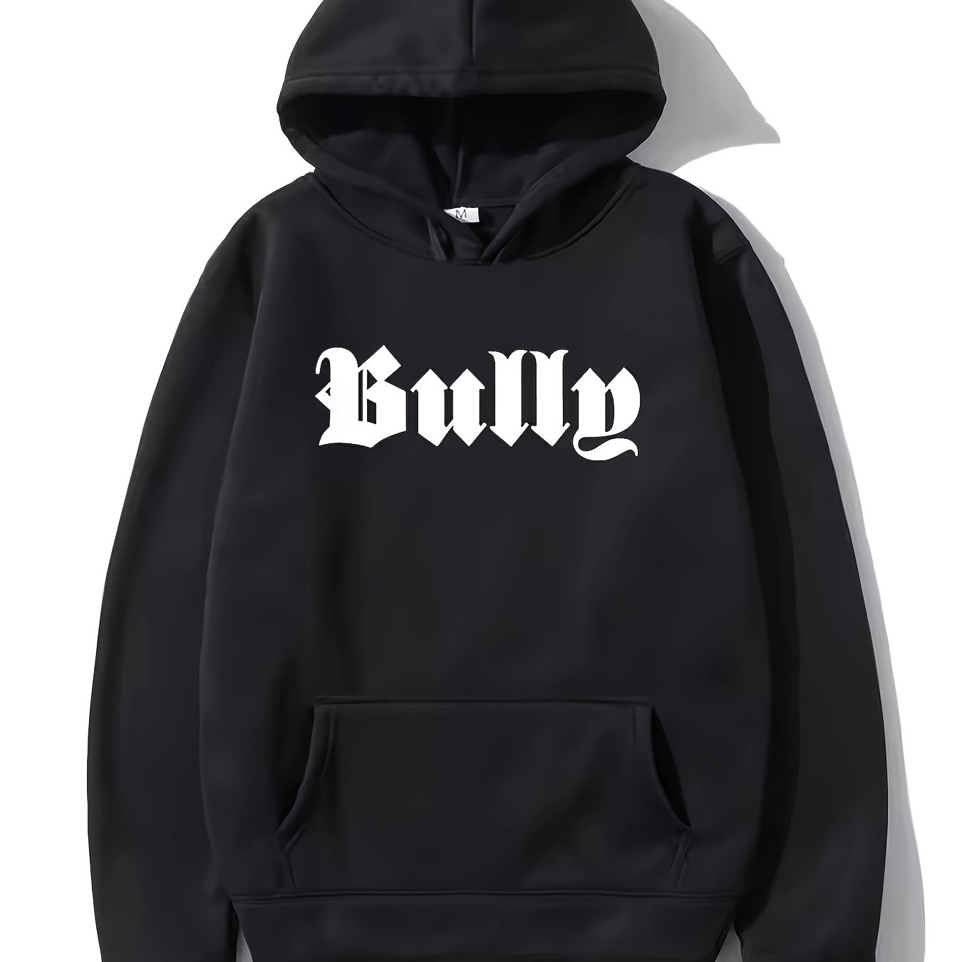 TEMU 2025 Fashionable And Easy Loose Letter Printed European Size Spring And Autumn Men's Loose Hoodie Comfortable Hoodie