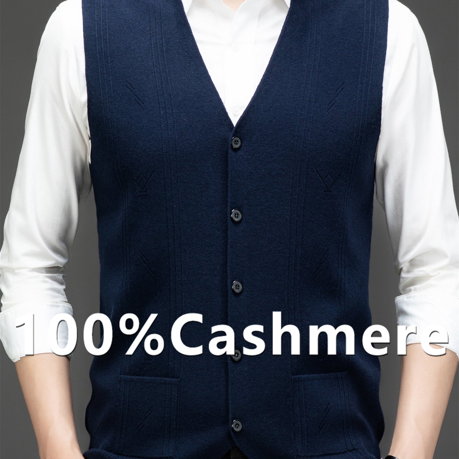 TEMU Zbzp Knitted Three-dimensional Solid Color V-neck Vest Cardigan, Basic Knitted Vest, Men's Fashion Knitwear, Dongshengniao