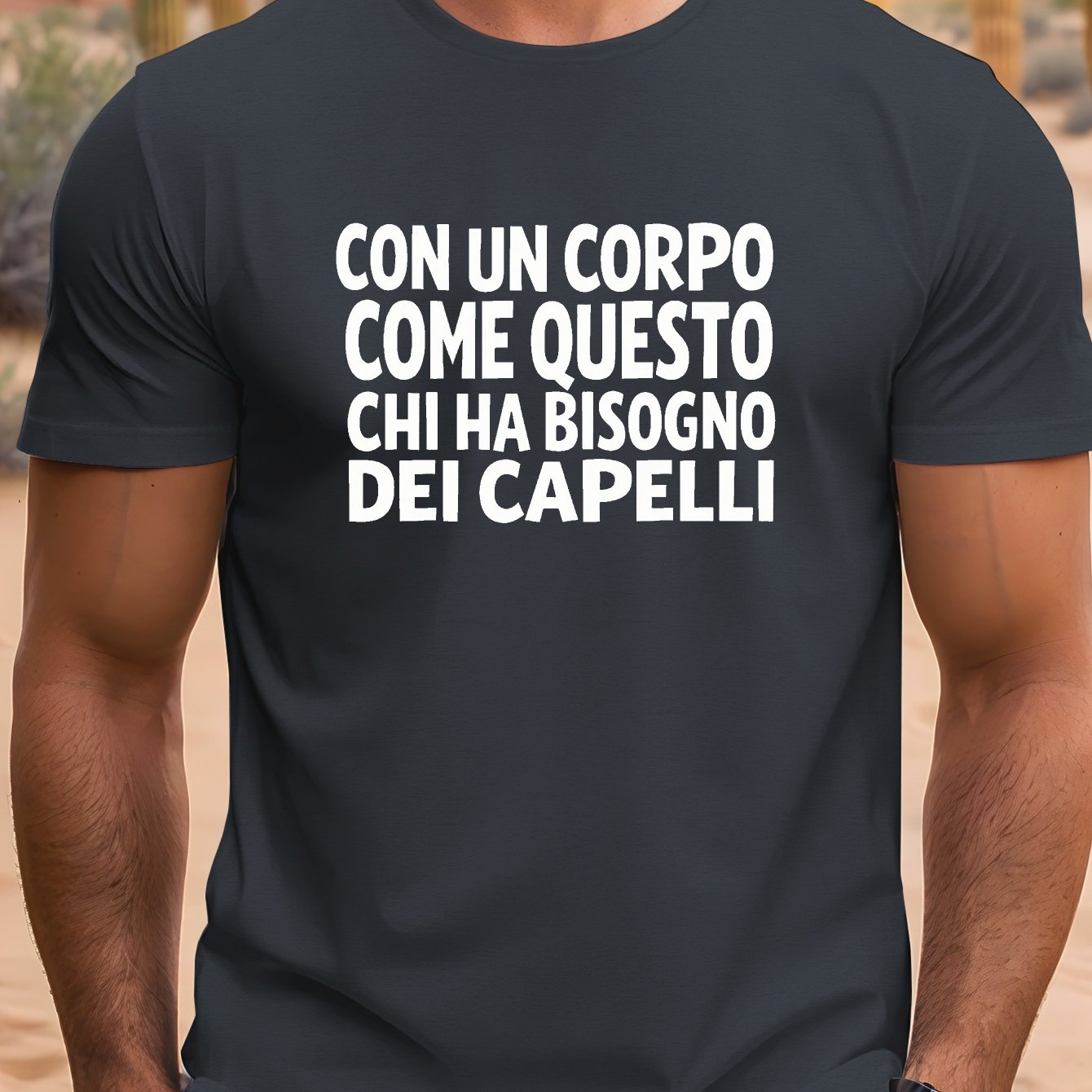 TEMU Maglietta con Stampa Divertente "Italian Quote" - Corta Grigio Chiaro, Top Estivo e Traspirante, Taglio Regolare, Lavabile in Lavatrice, Tessuto