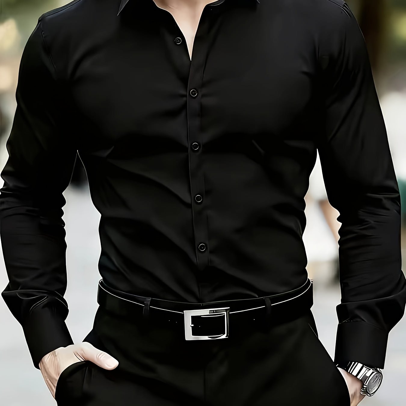 TEMU New Autumn/winter Men's Casual Long-sleeve Button-up Cardigan Shirt, Suitable For Beach, Travel, Vacation, Sports, And Outdoor Activities,