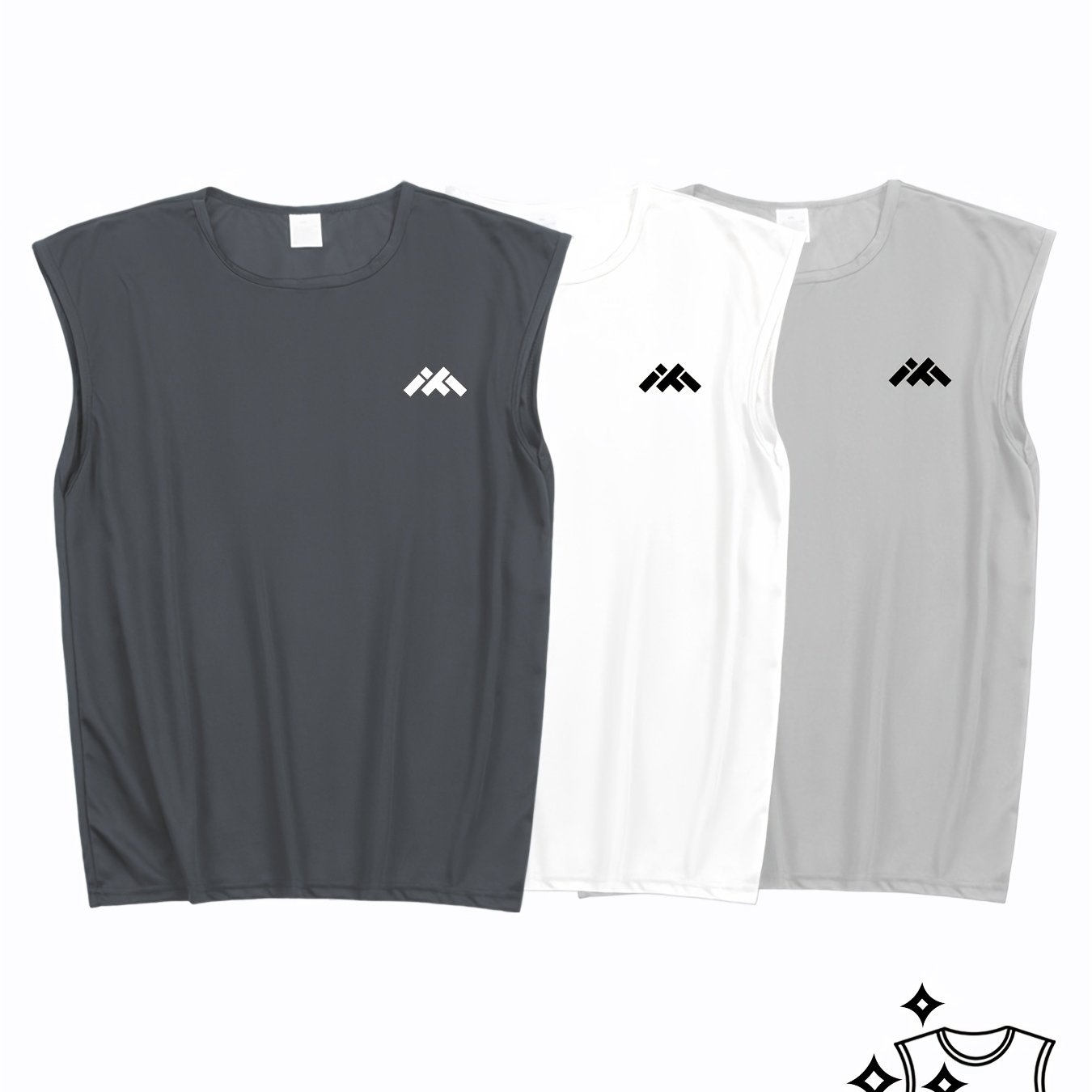 TEMU 3pcs Men's Plus Size Sleeveless Vest, Breathable, Quick Drying, Ultra-thin, With Loose Basic Pattern, When Worn Alone Or Stacked, And Stick To